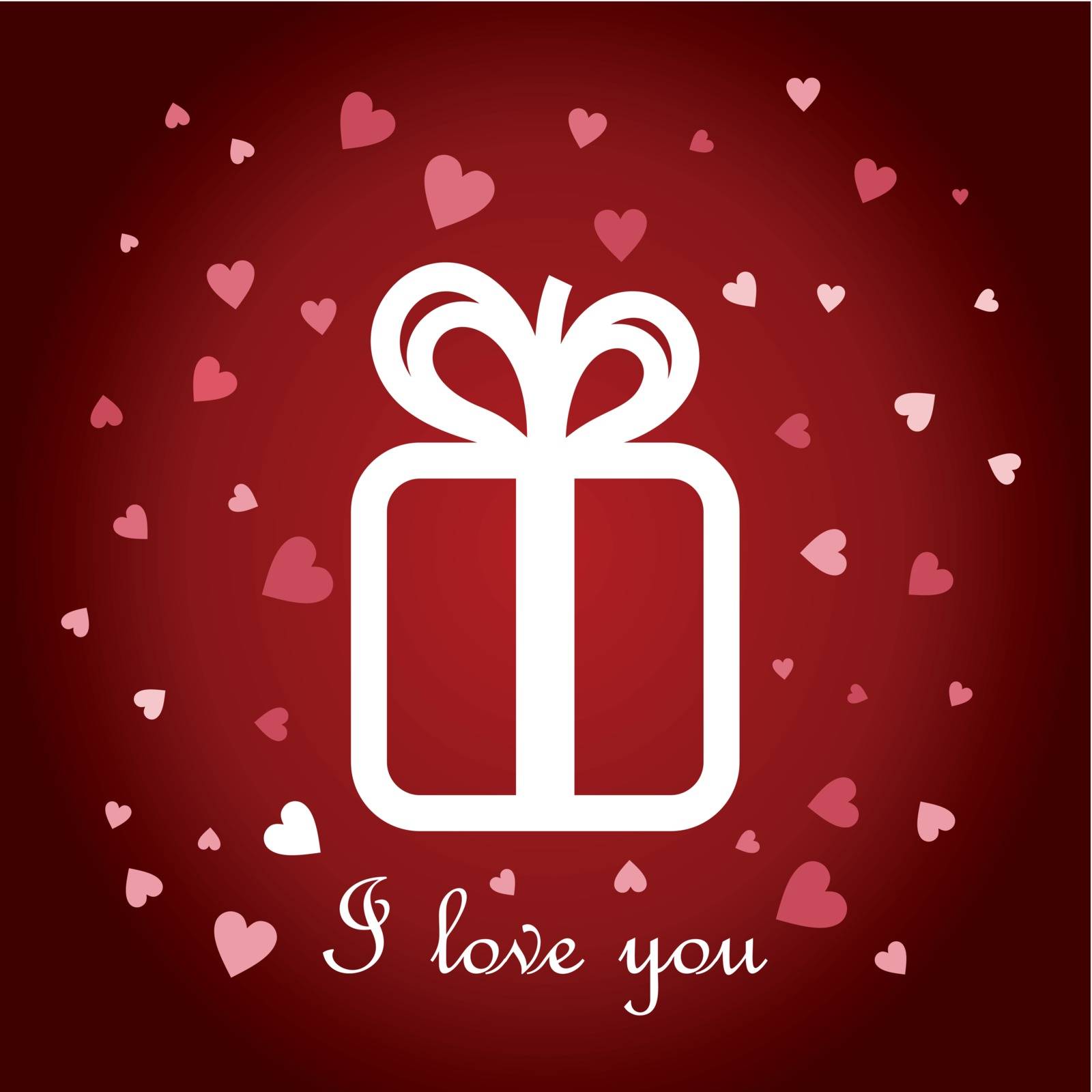 Gift on a red background