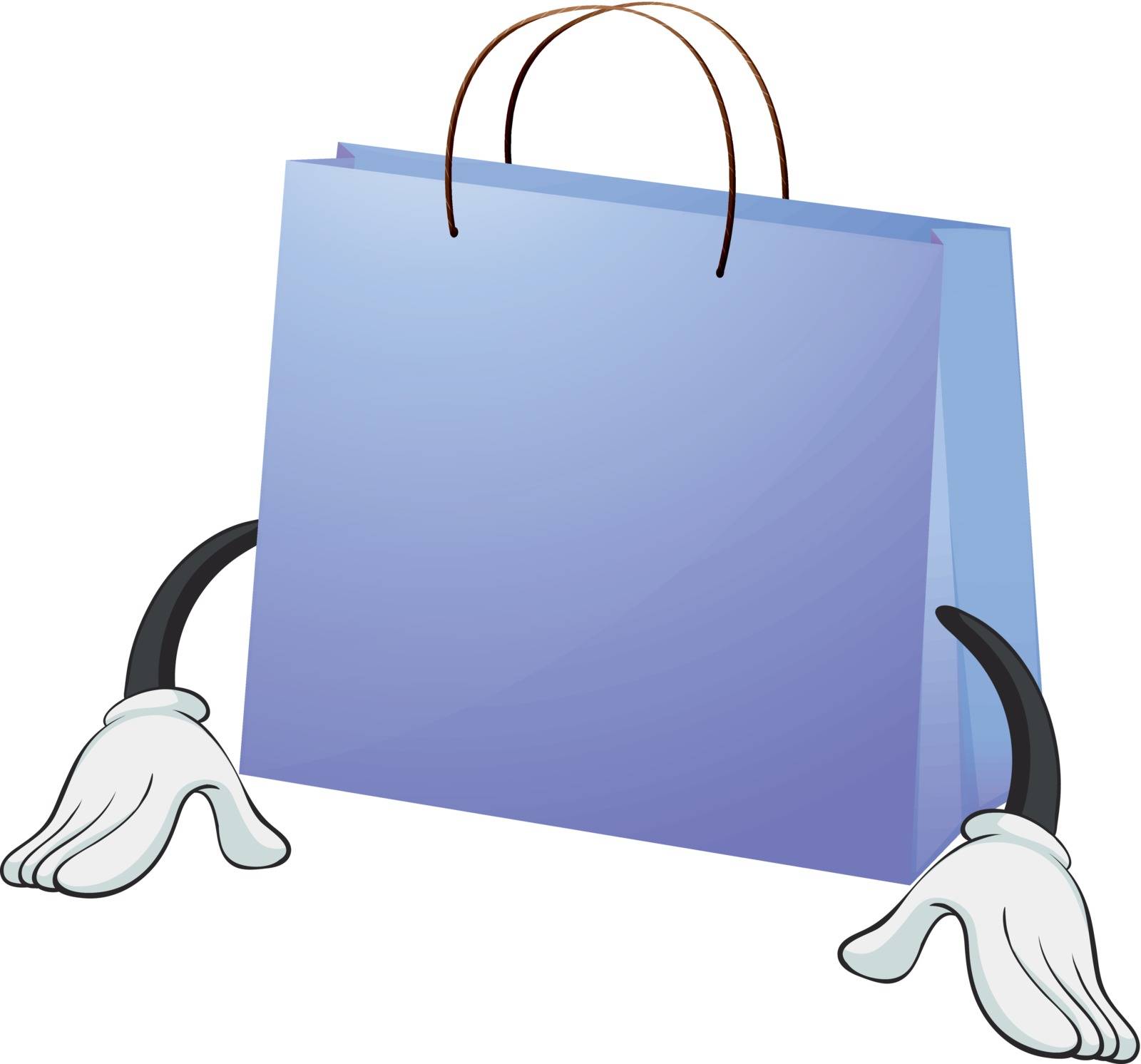 An illustration of a blue bag on white background