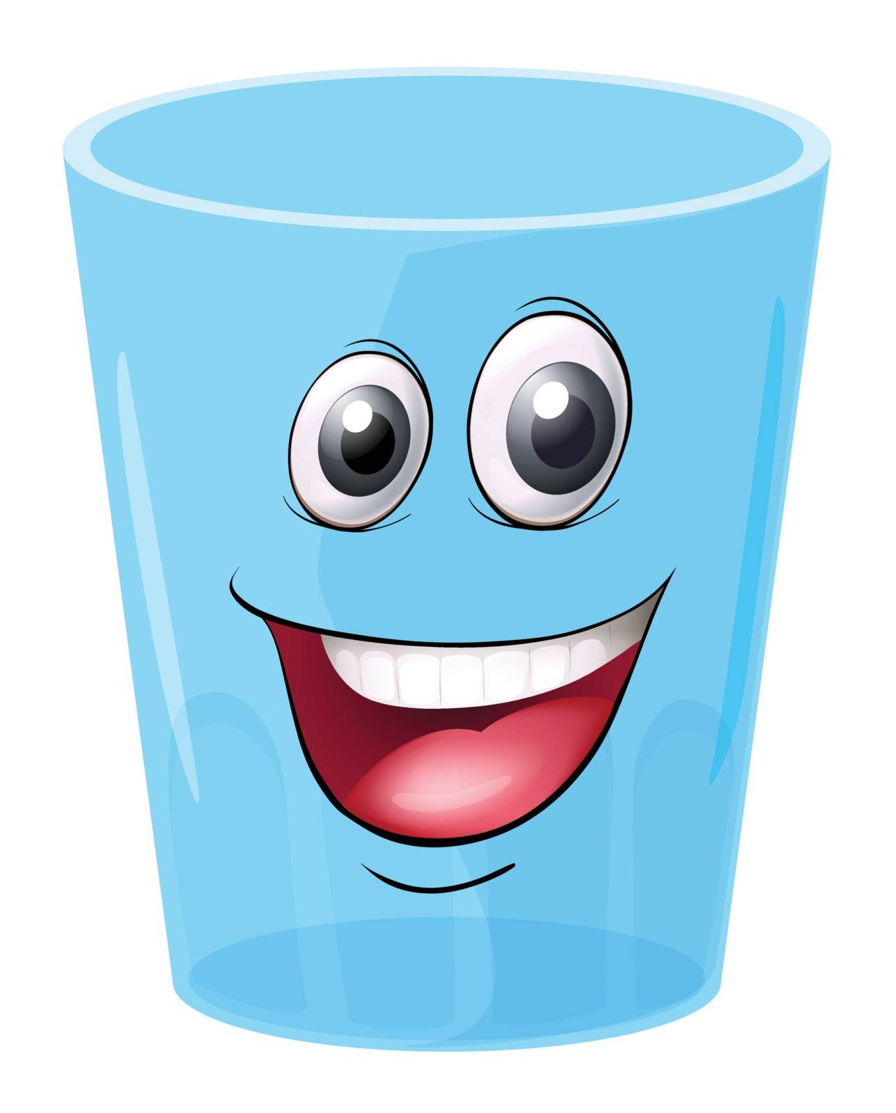 illustration of a glass with face on a white background