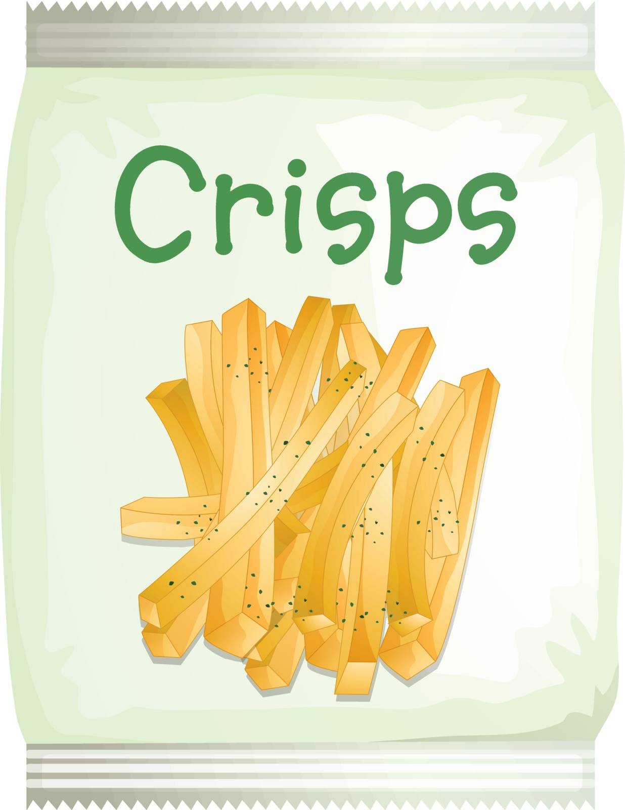 Illustration of a packet of frech fries on a white background