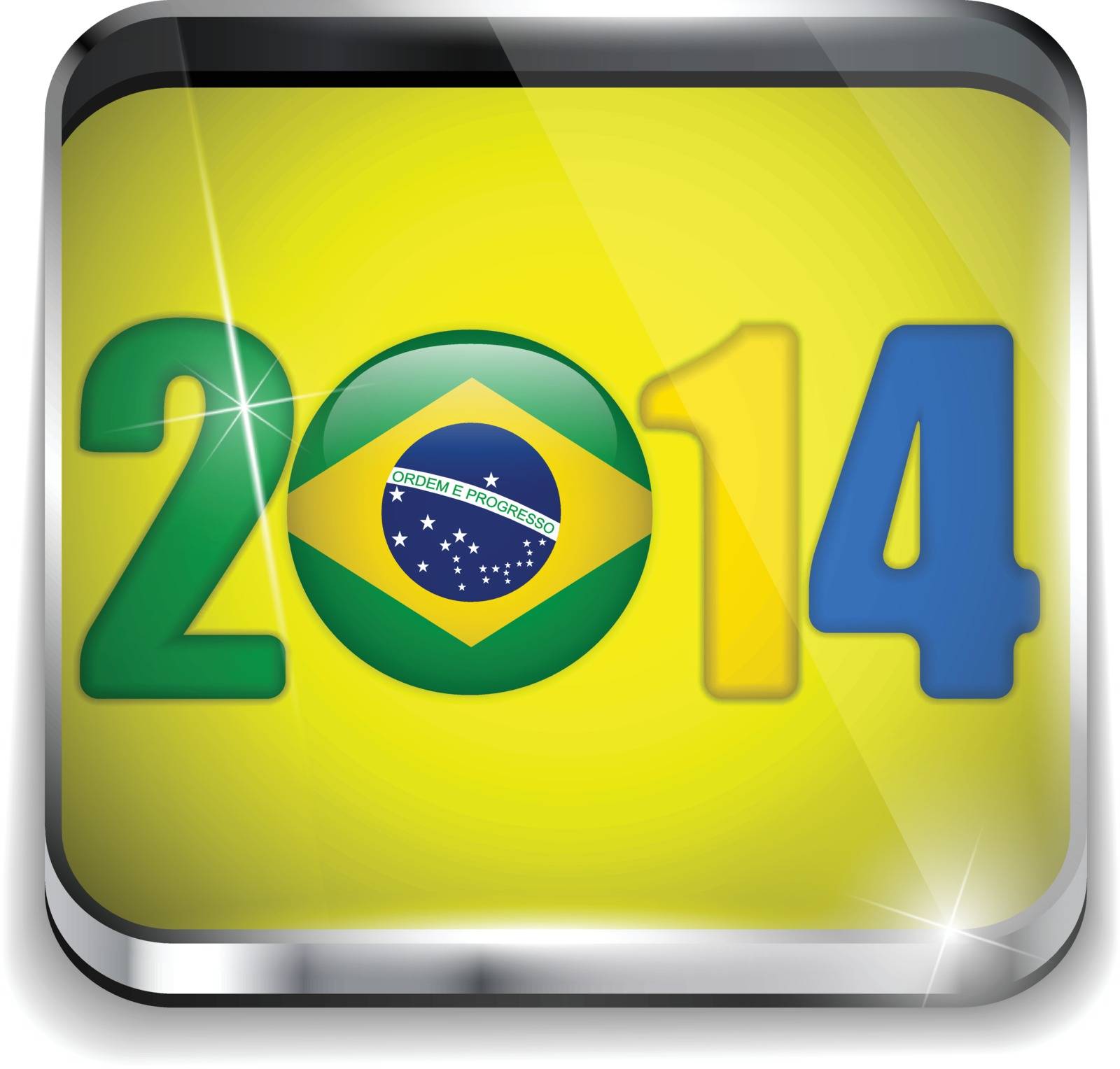 Brazil 2014 Soccer with Brazilian Flag by gubh83