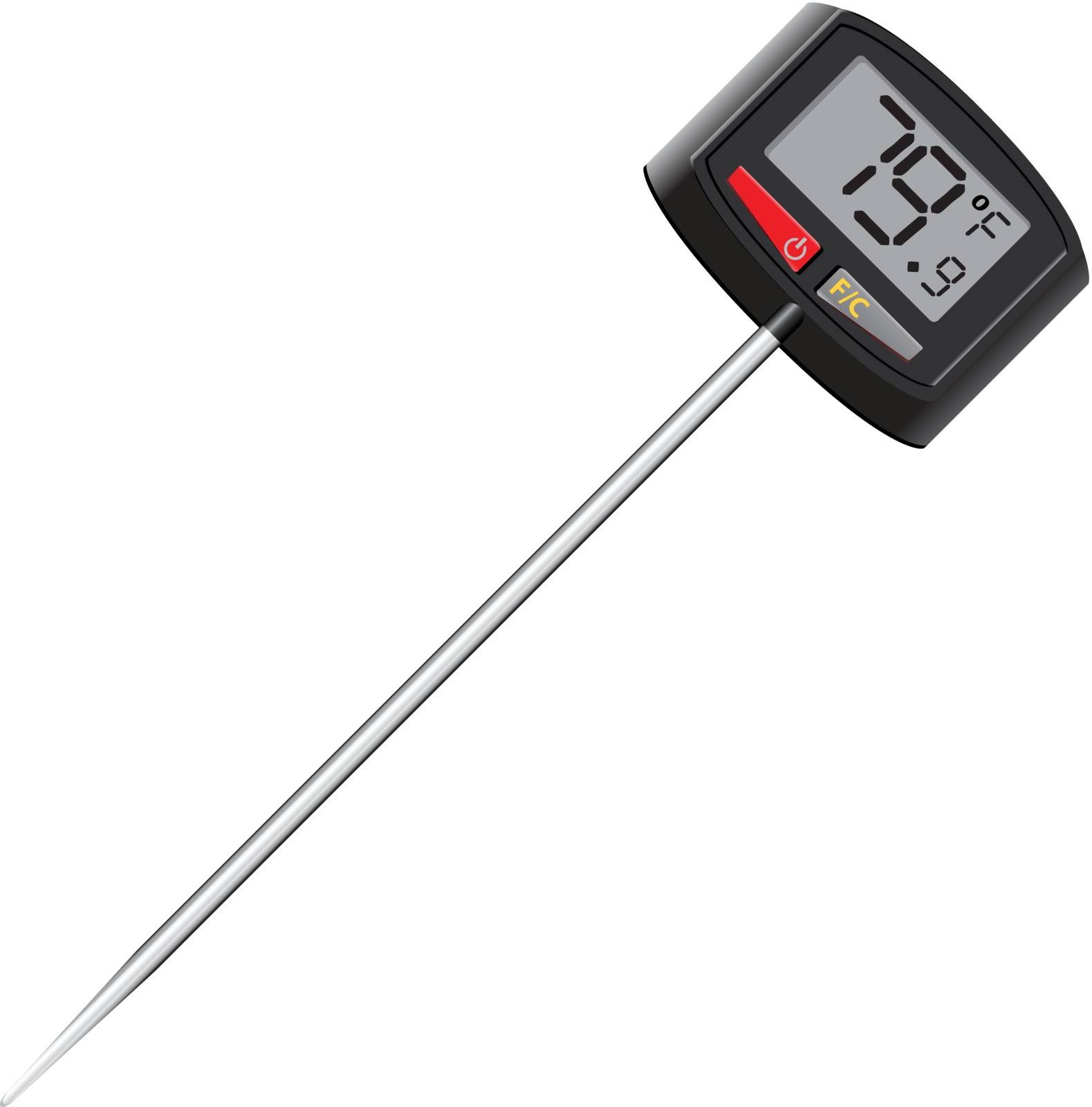 Digital thermometer to monitor the availability of food. Vector illustration does not trace.
