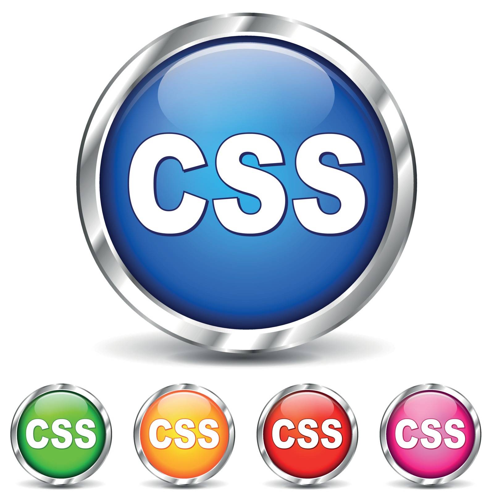 Vector illustration of css chrome icons on white background