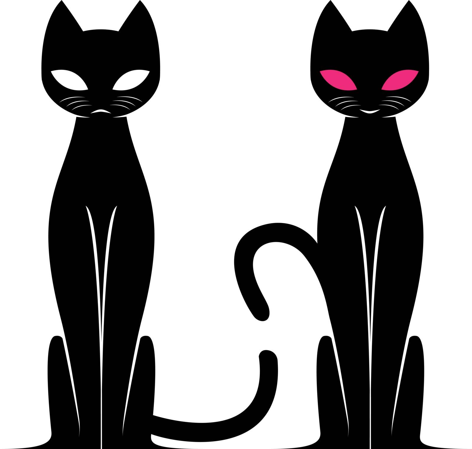 Vector image of an cat on white background 