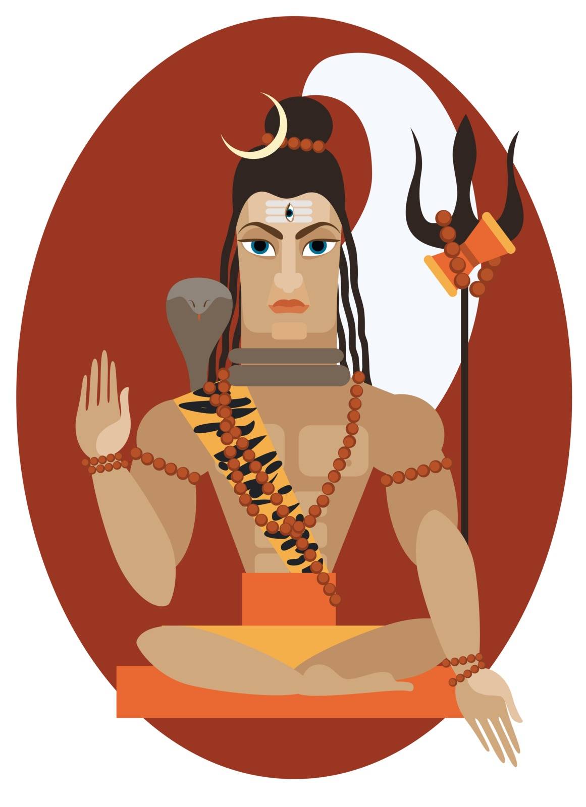 vector illustration of Hindu deity lord Shiva