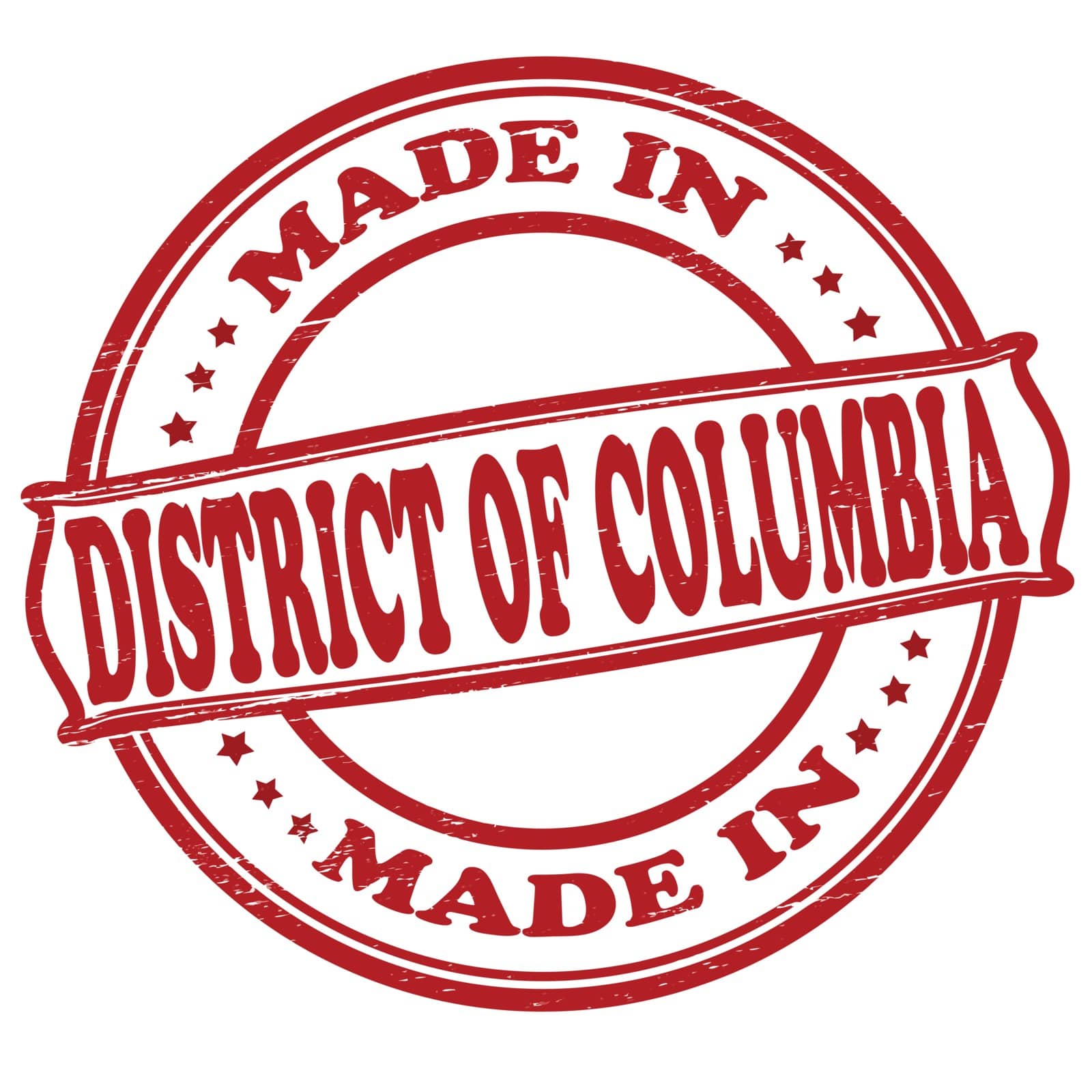 Stamp with text made in District of Columbia inside, vector illustration