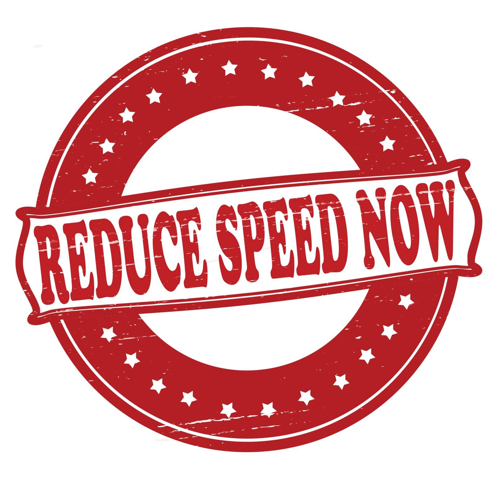 Stamp with text reduce speed now inside, vector illustration