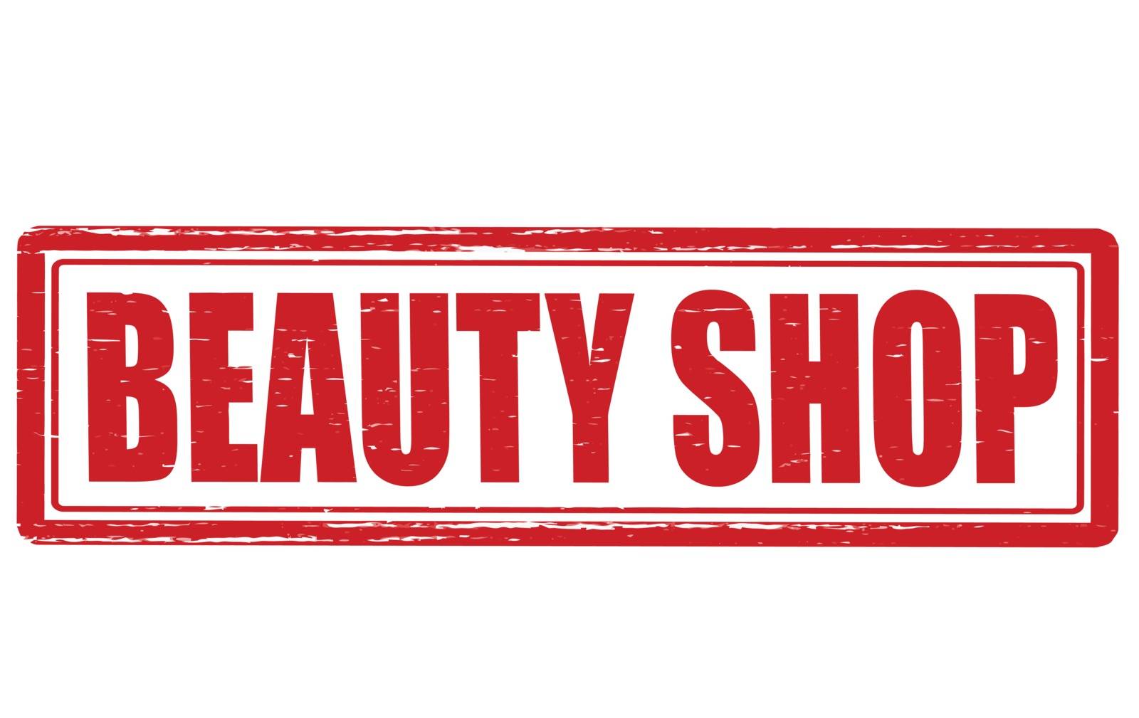 Stamp with text beautz shop inside, vector illustration