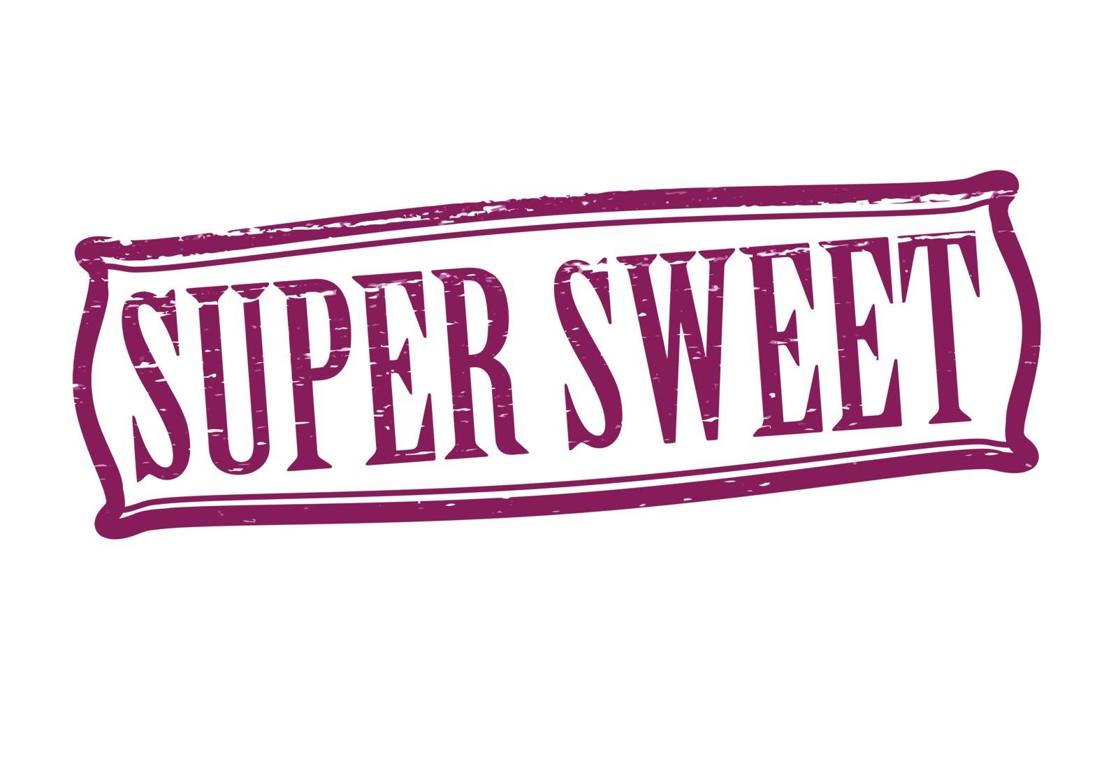 Stamp with text super sweet inside, vector illustration