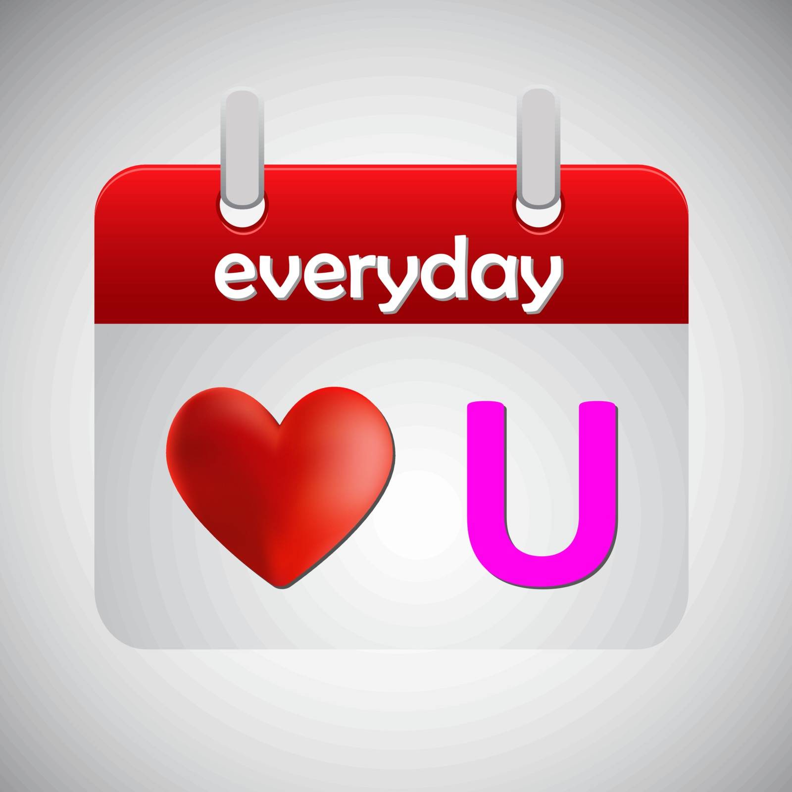 Love you everyday calendar icon, by punsayaporn