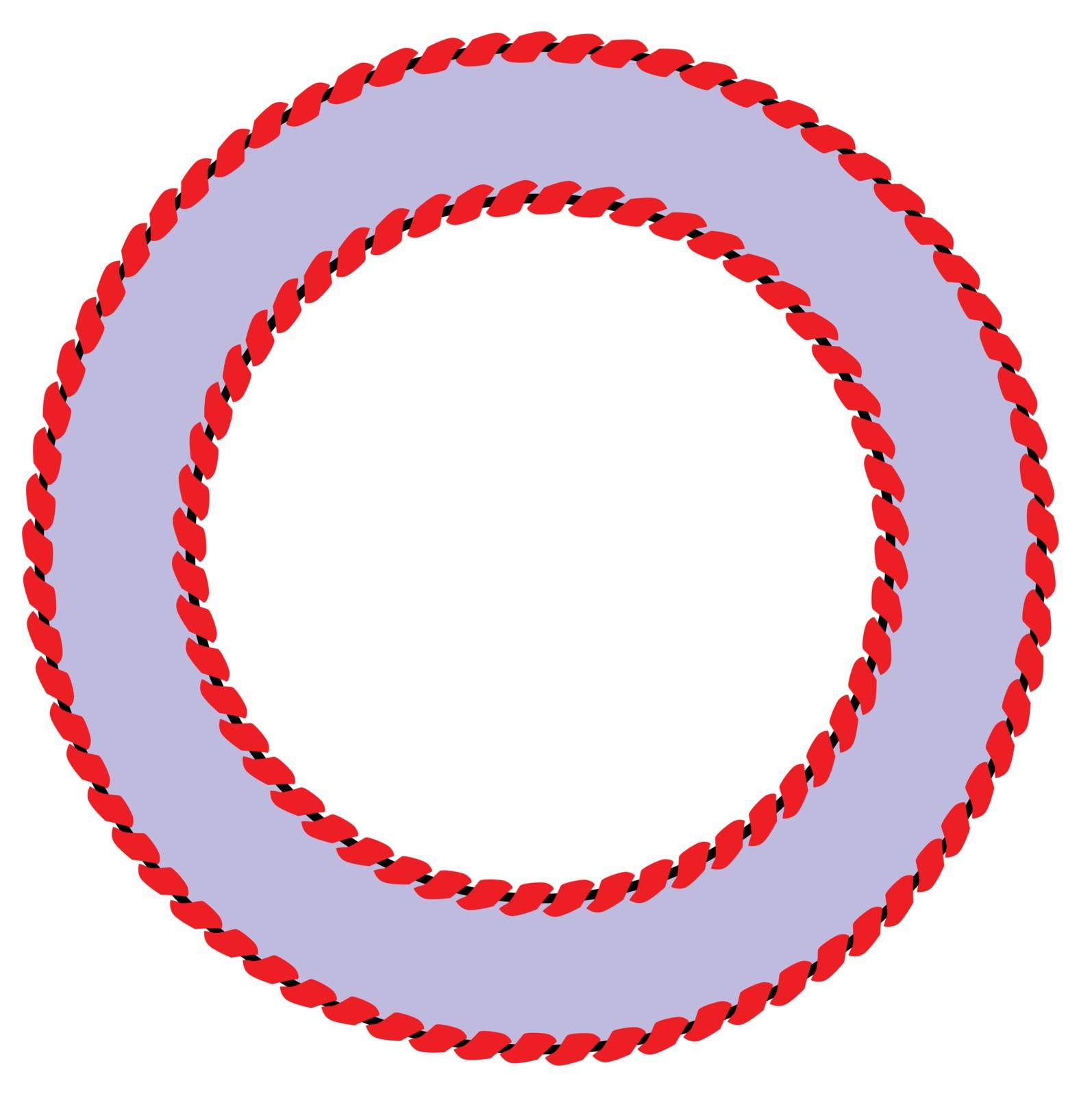 A pair of rope borders isolated on a white background