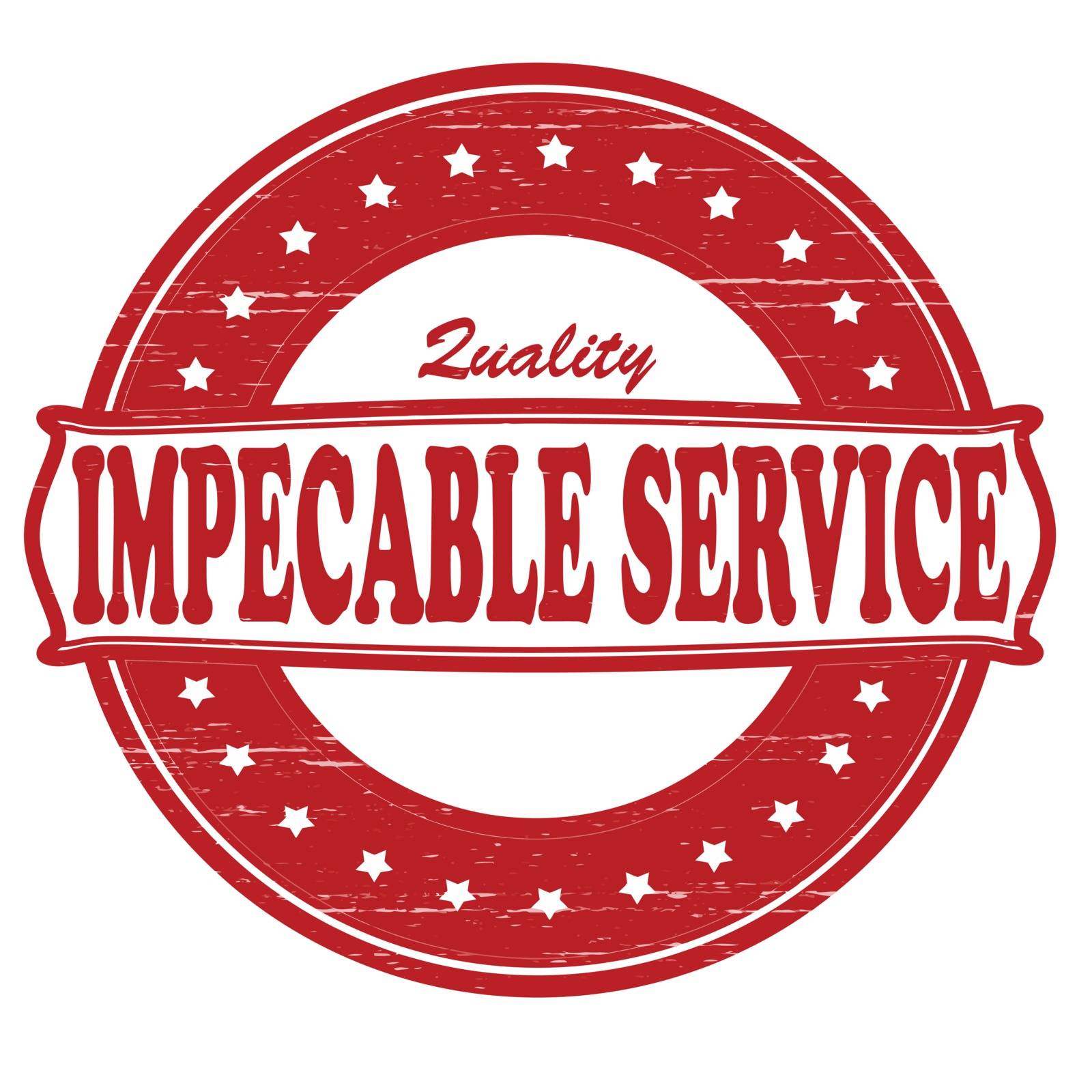 Stamp with text impeccable service inside, vector illustration