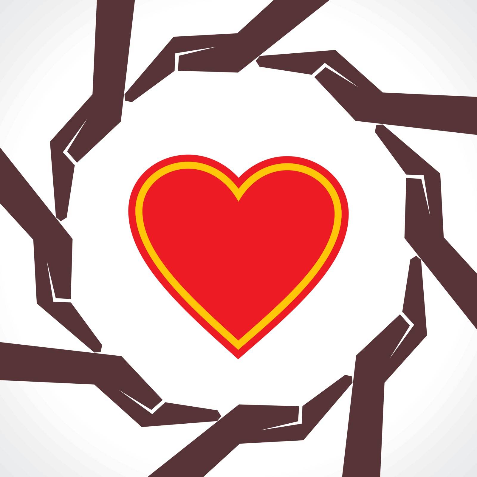 Protect human heart concept-vector illustration