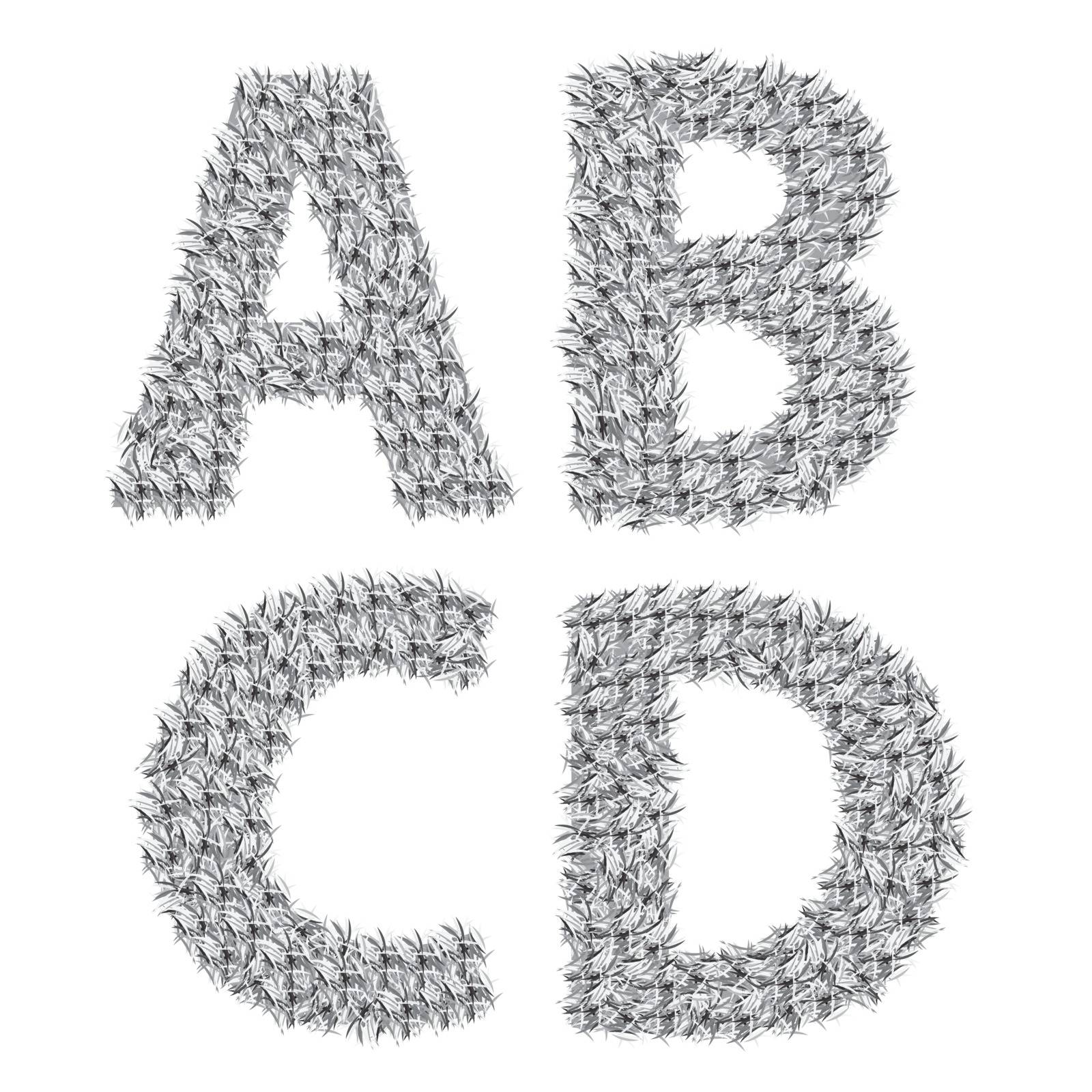 illustration with gray letters  on a white background  for your design