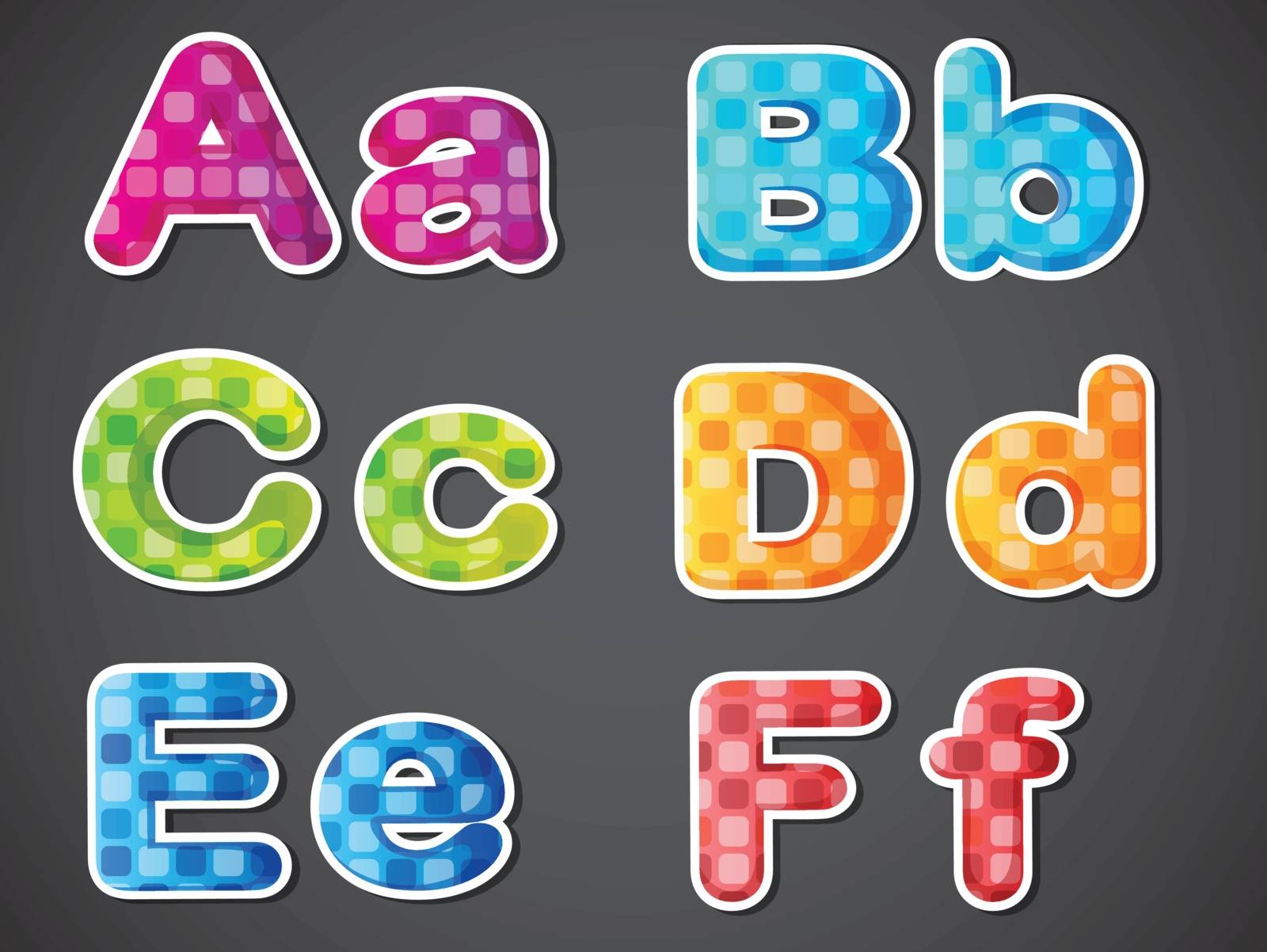 Six colorful letters of the alphabet by iimages