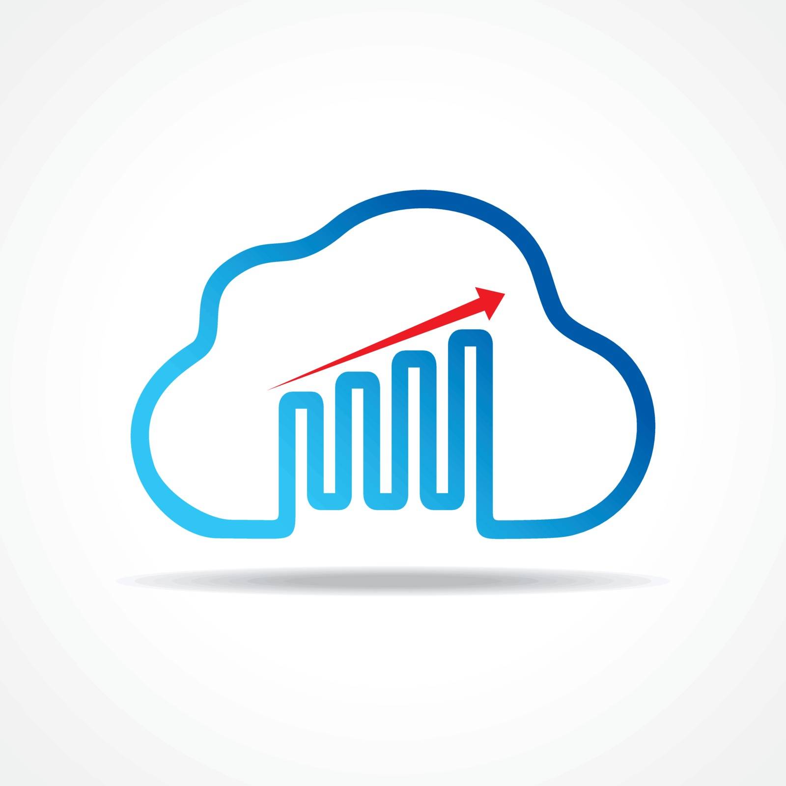 business growth graph design with cloud design concept vector