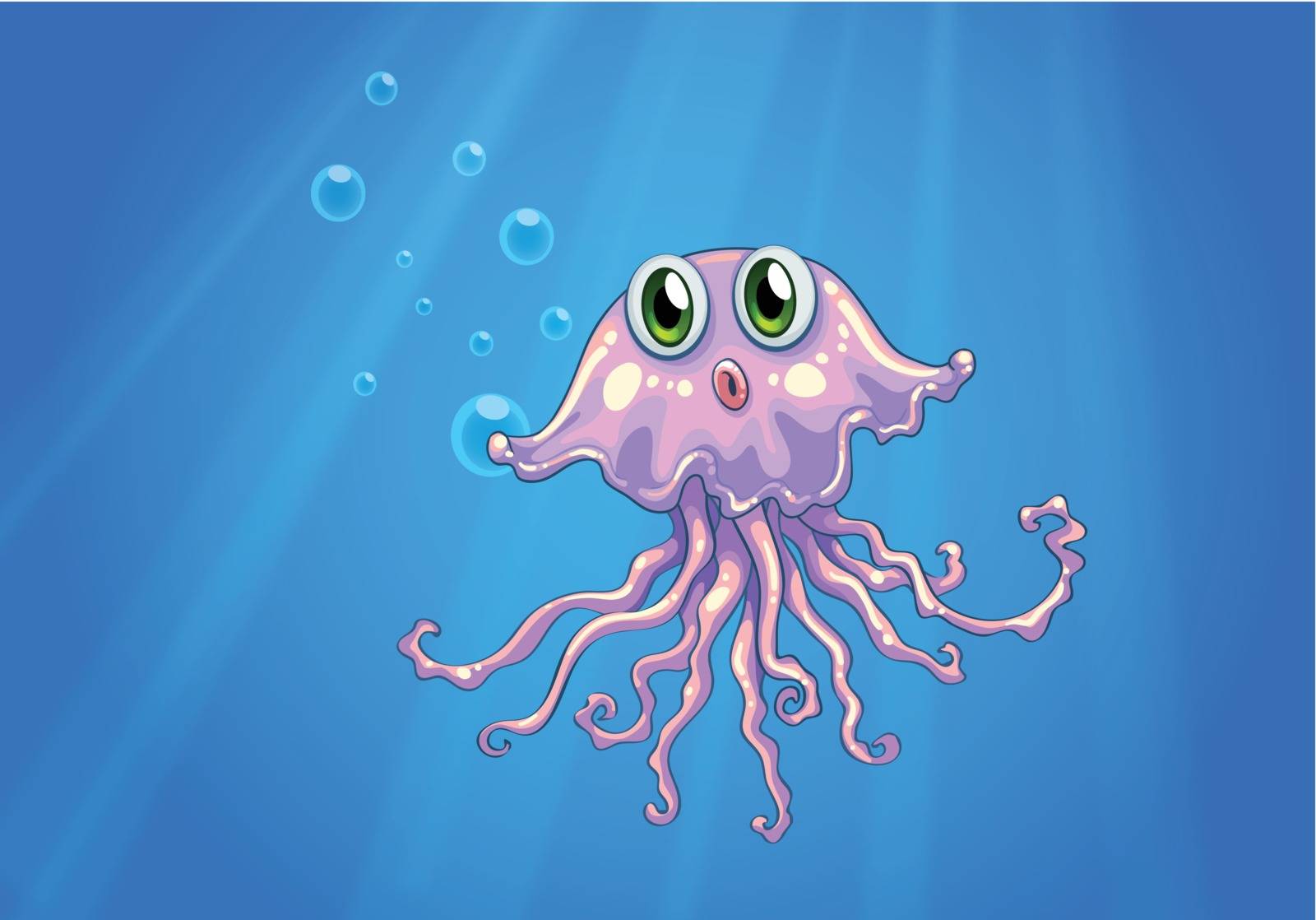 Illustration of an octopus under the sea