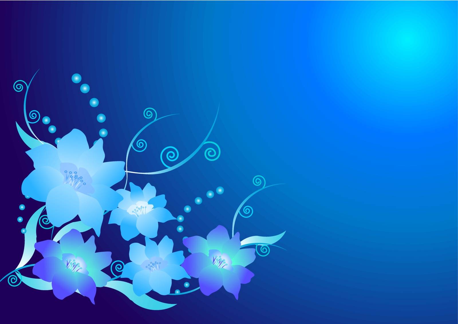Blue flower background -vector illustration