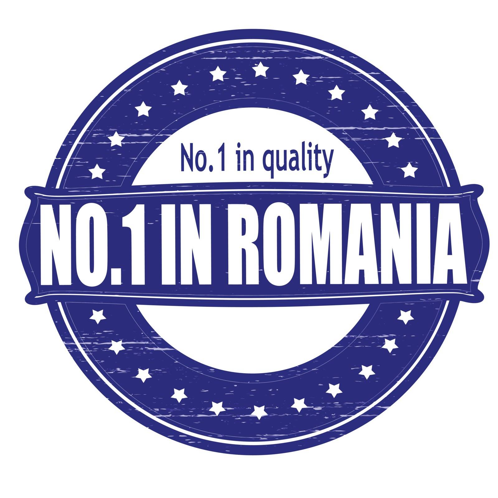 Stamp with text no one in Romania inside, vector illustration 