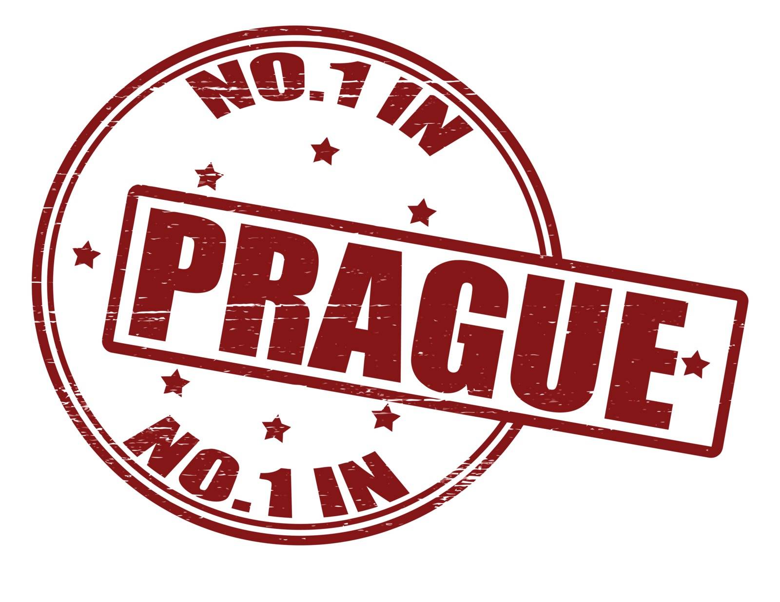 Stamp with text no one in Prague inside, vector illustration 