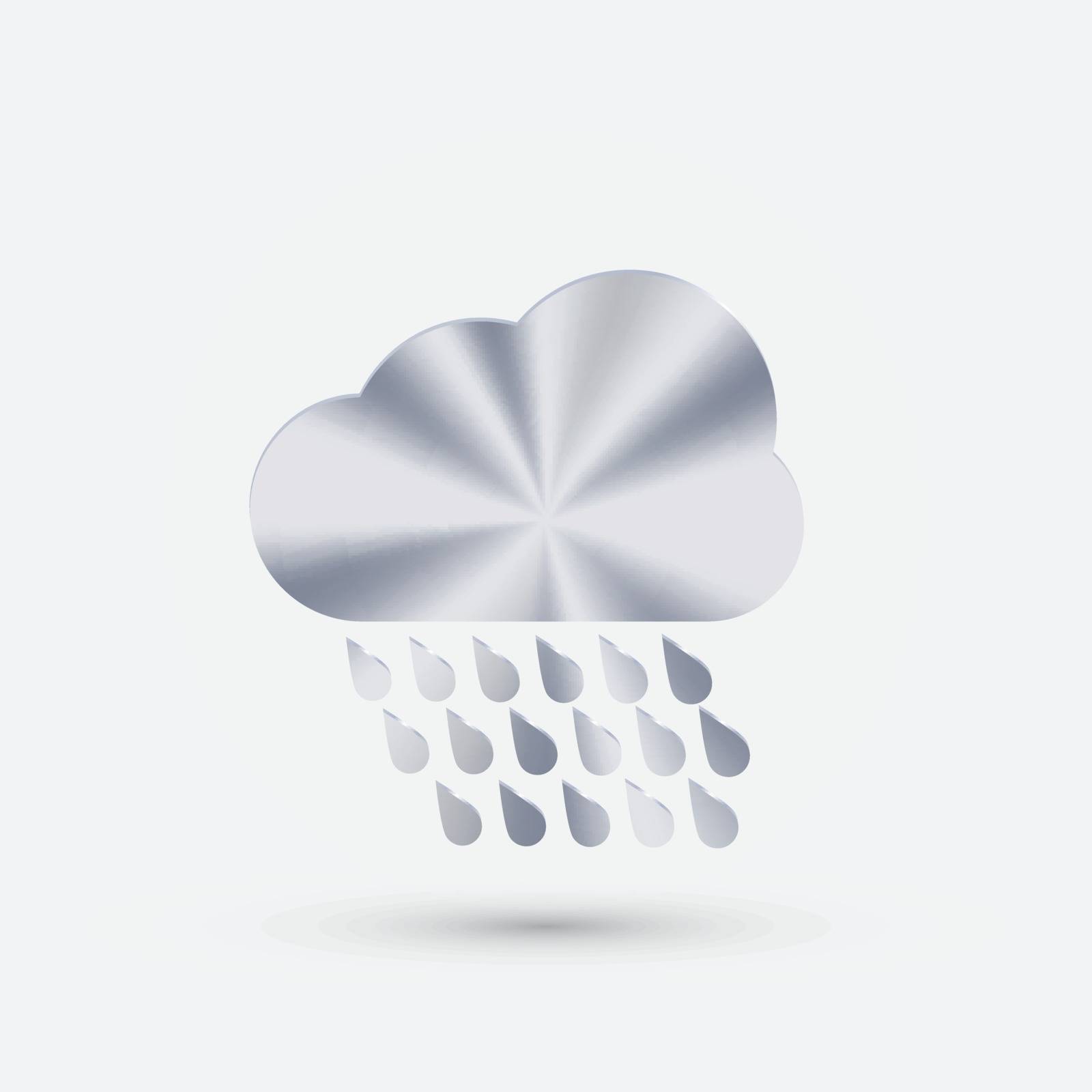 steel icon. cloud rain wind