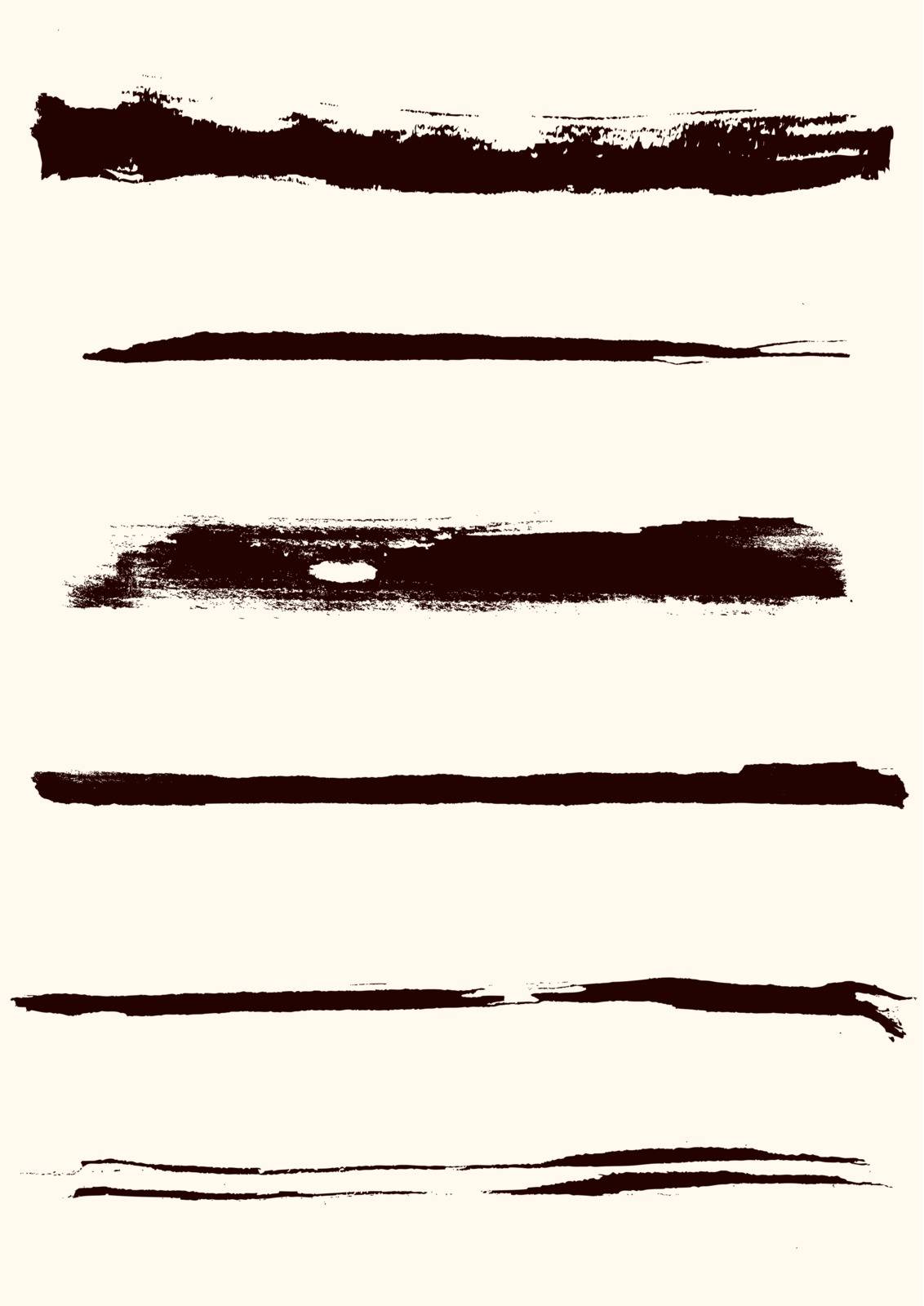 A set of grunge vector brush strokes
