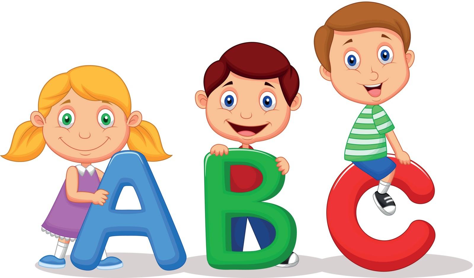 Vector Illustration of Children with ABC