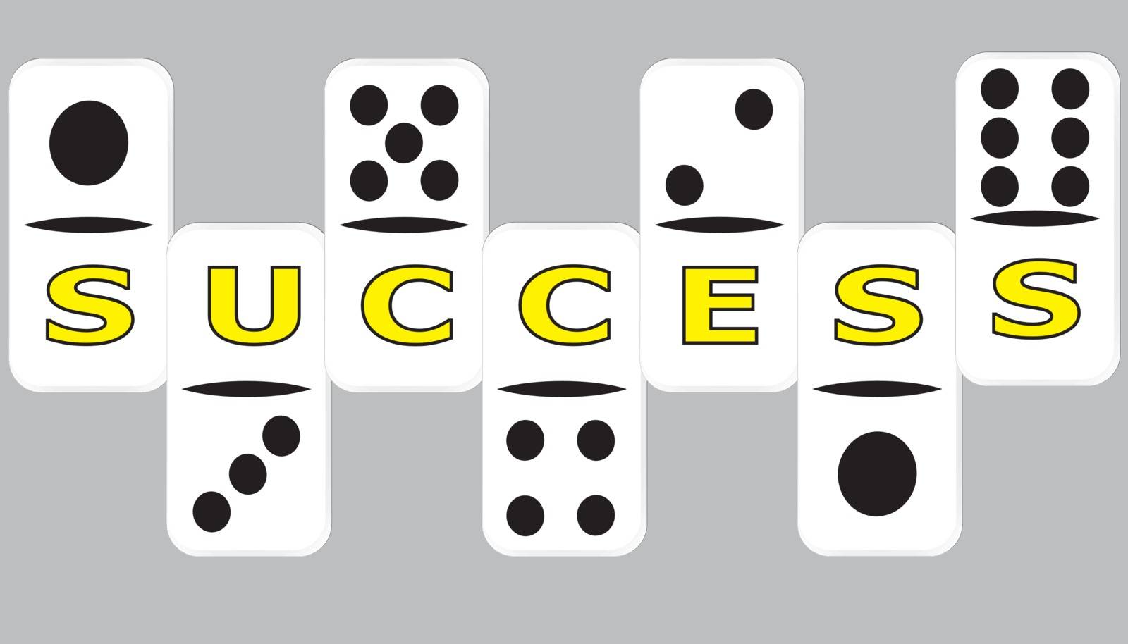 The choice of success row domino dot by dot.