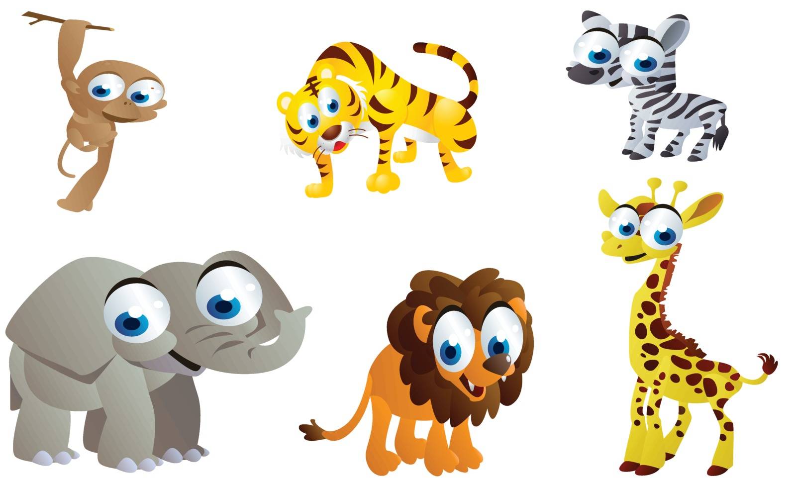 cute safari animals cartoon