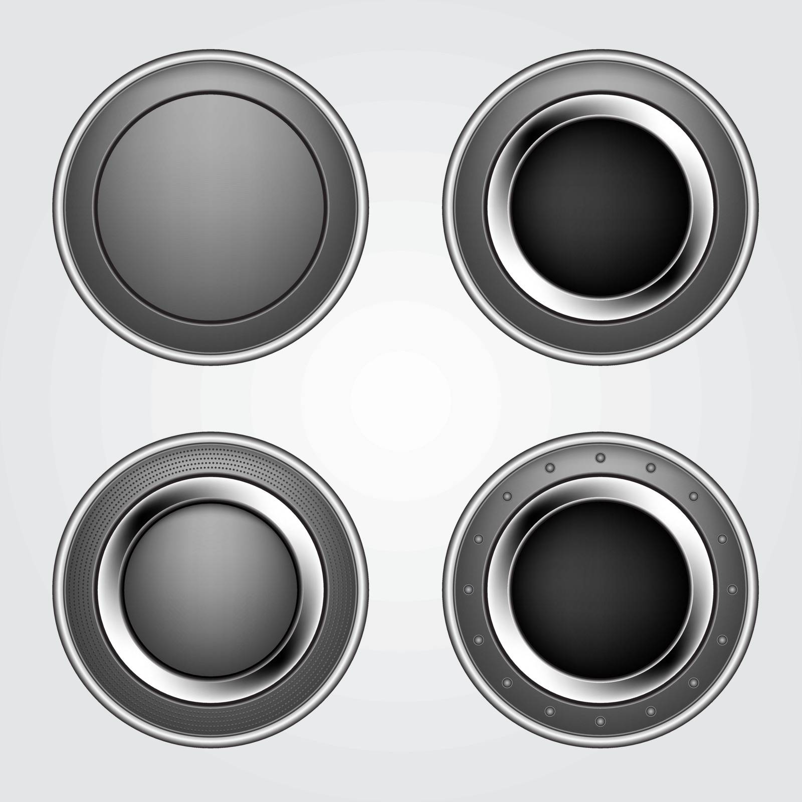 shiny metal button, four kinds of gray