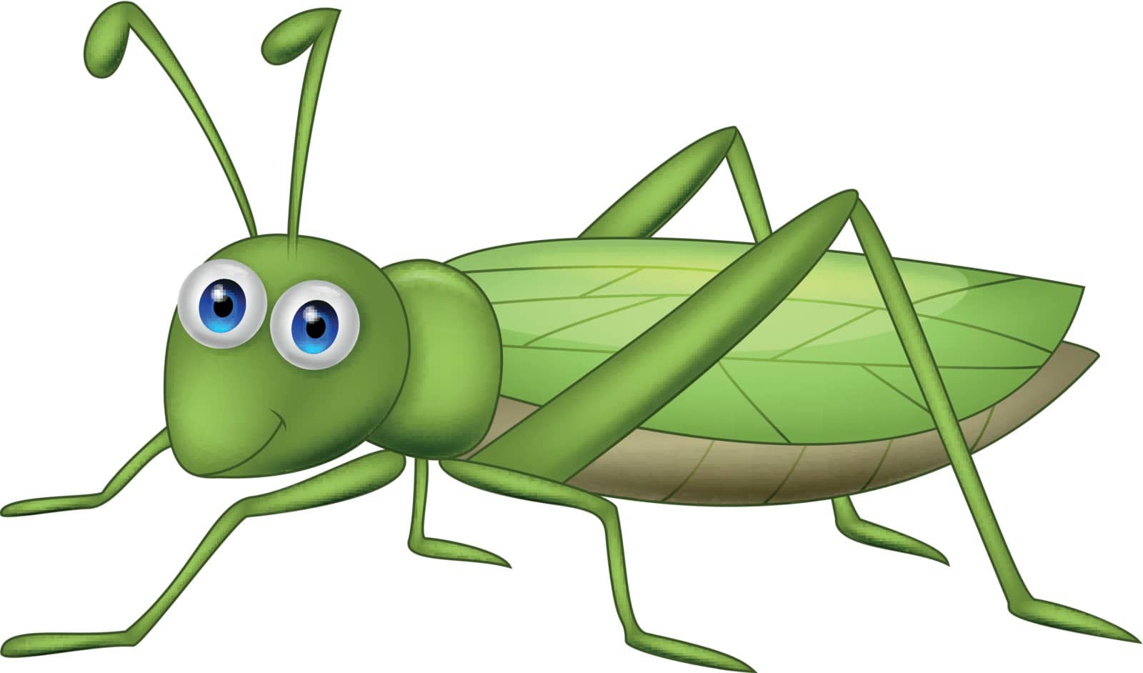 Vector illustration of Cute grasshopper cartoon