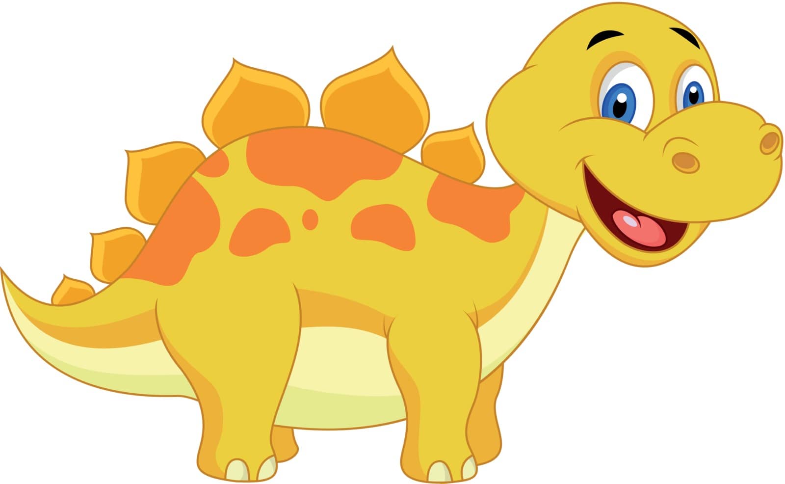 Vector illustration of Cute stegosaurus cartoon