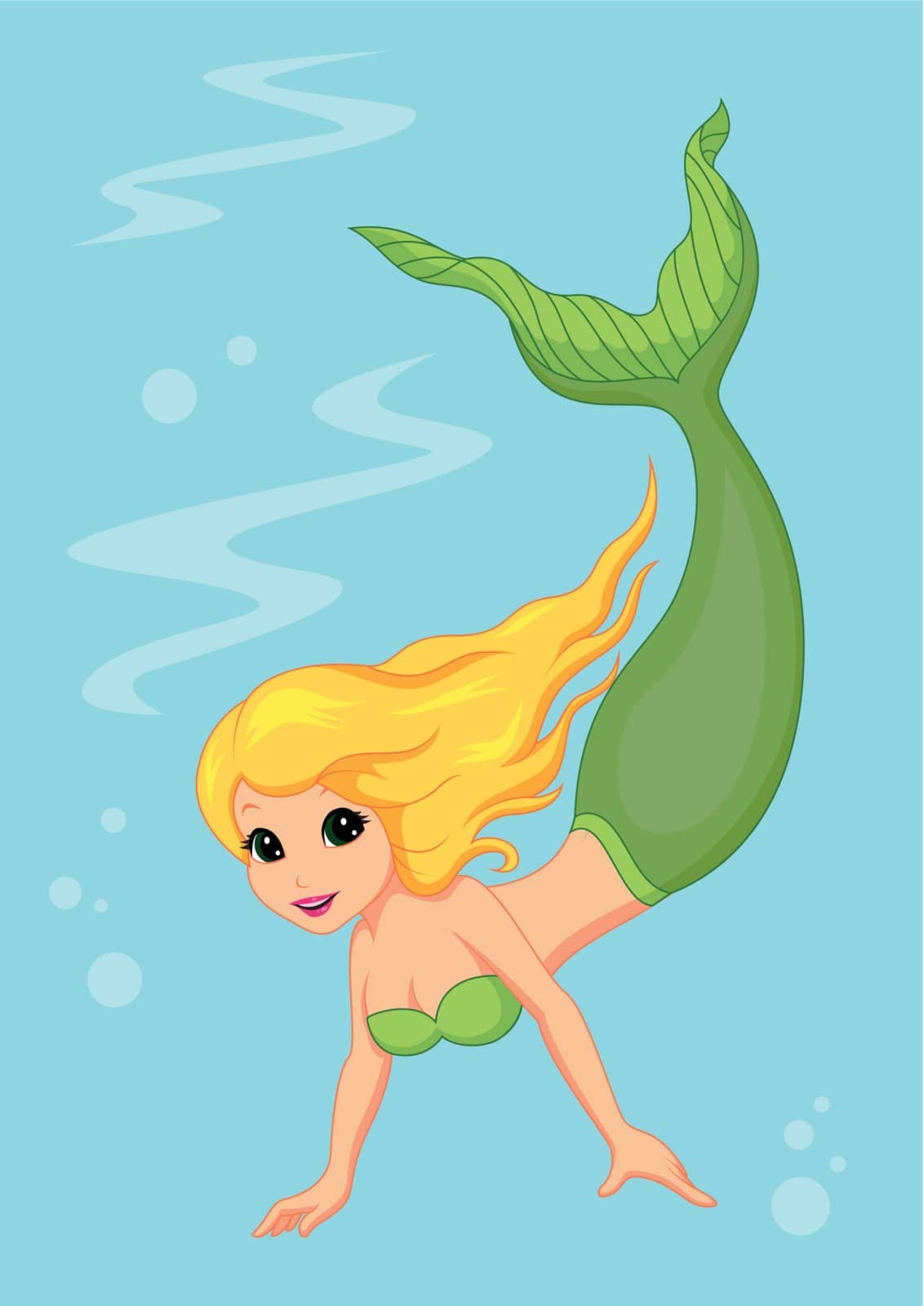 Vector illustration of Mermaid cartoon