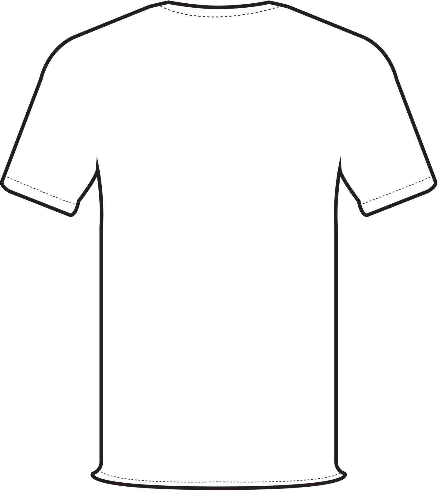 back side of white  t-shirt isolate on white