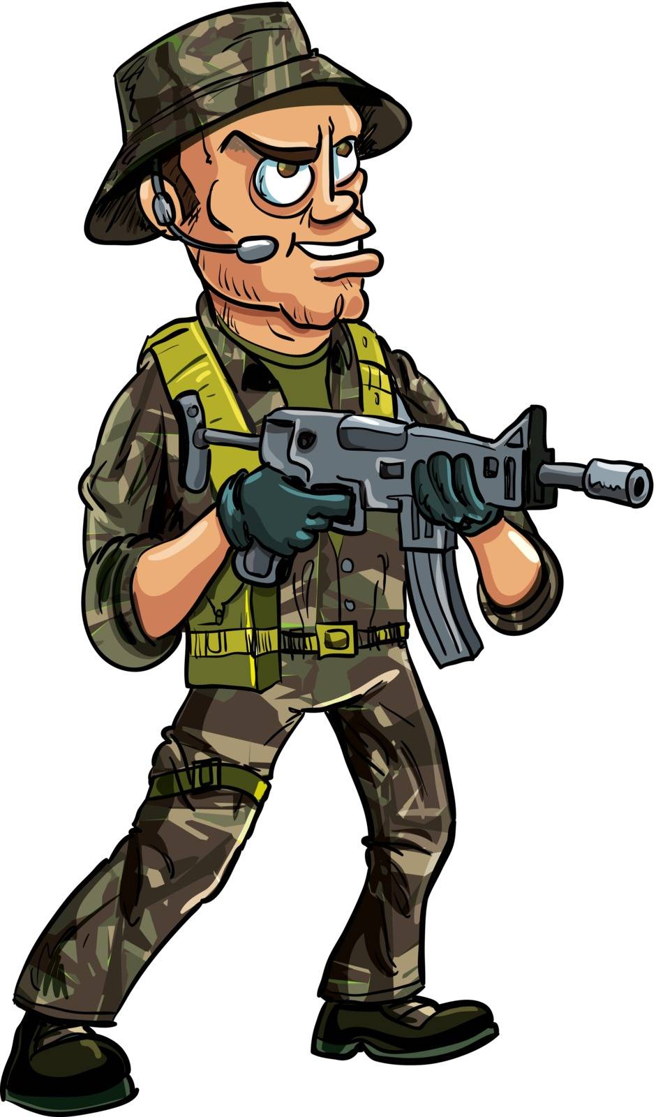 Soldier with sub machine gun by antonbrand
