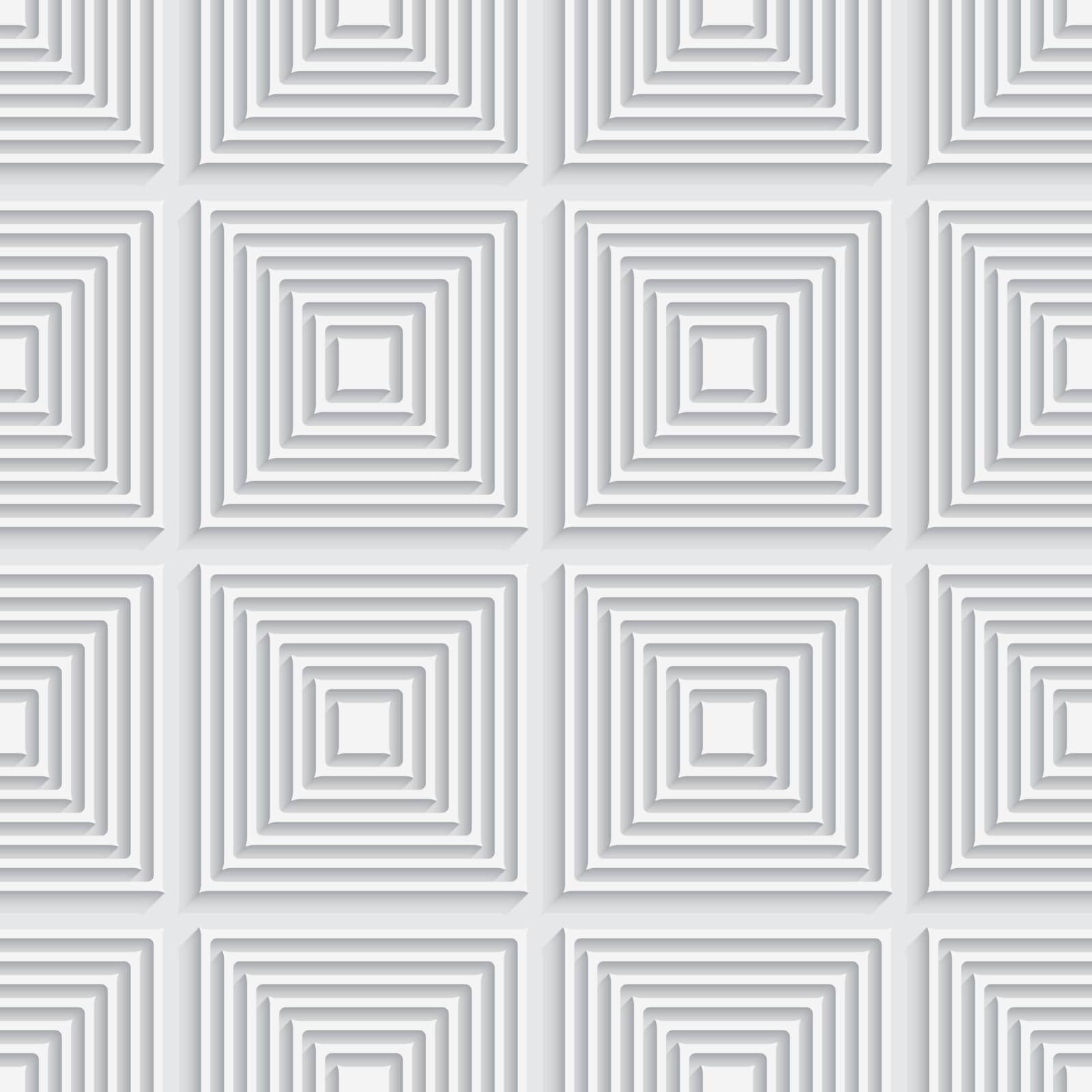 Abstract seamless background. White squares on white tile ornament.


