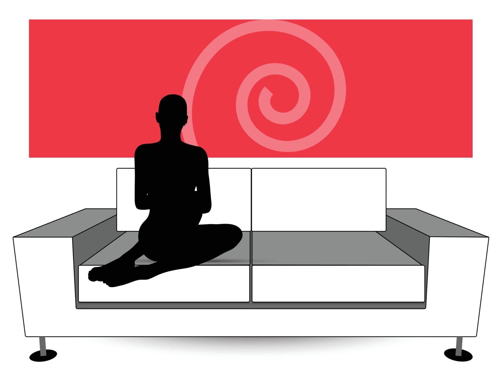 EPS Vector 10 - woman silhouette on sofa
