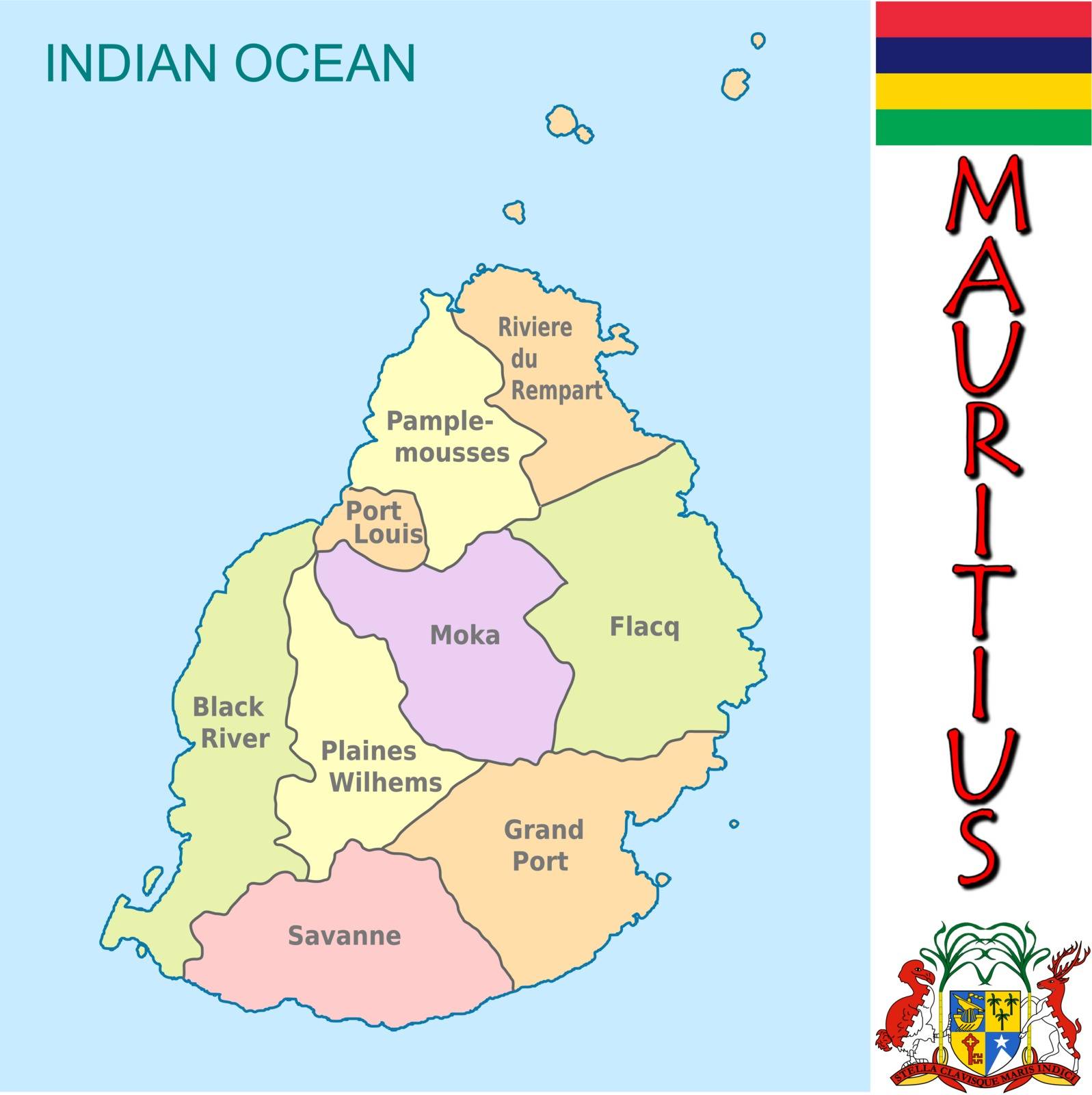 Mauritius divisions by JRTBurr