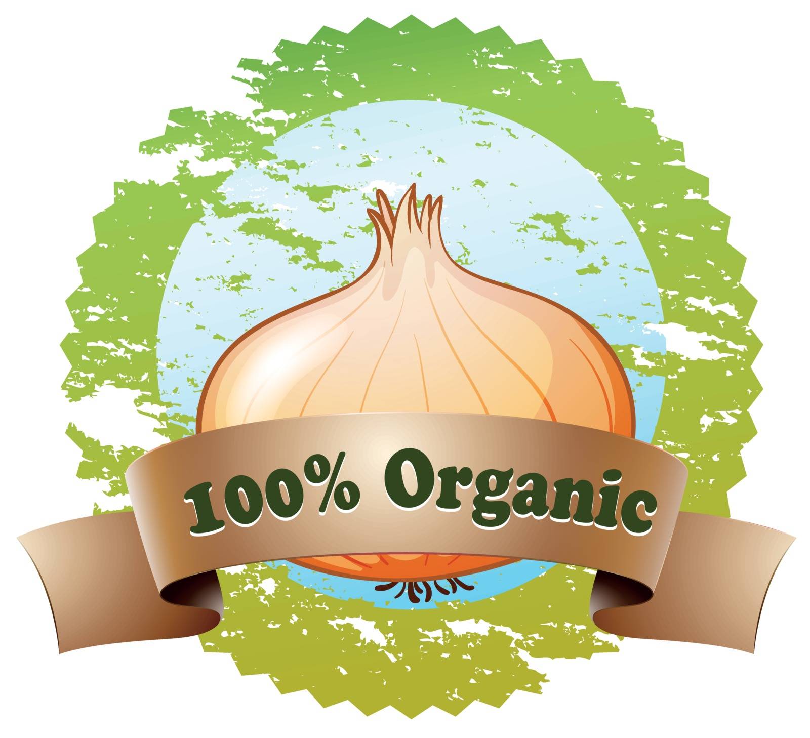 Illustration of a pure organic label on a white background