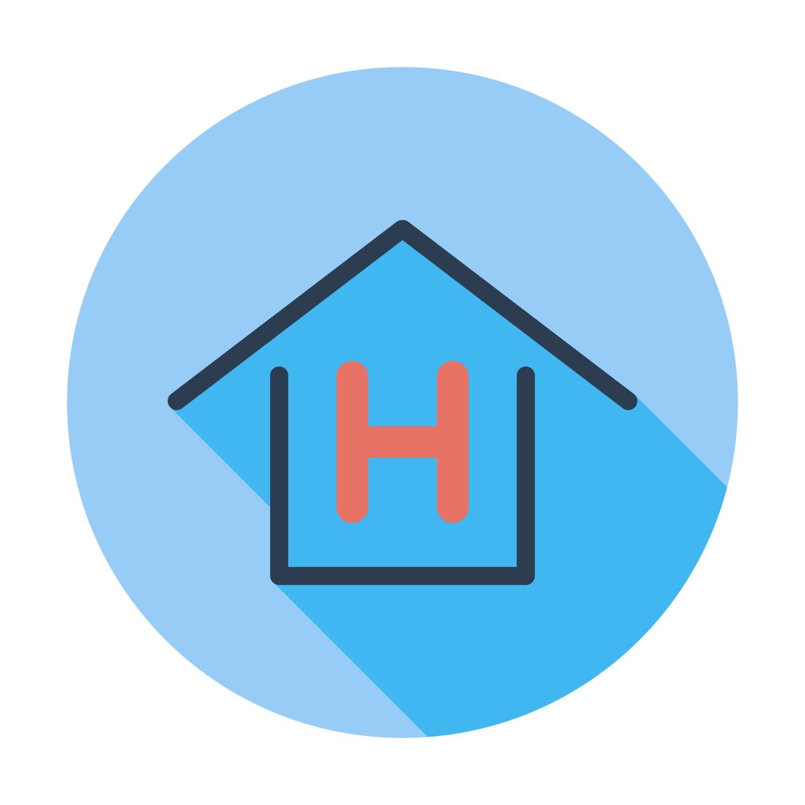 Hostel. Single flat color icon. Vector illustration.