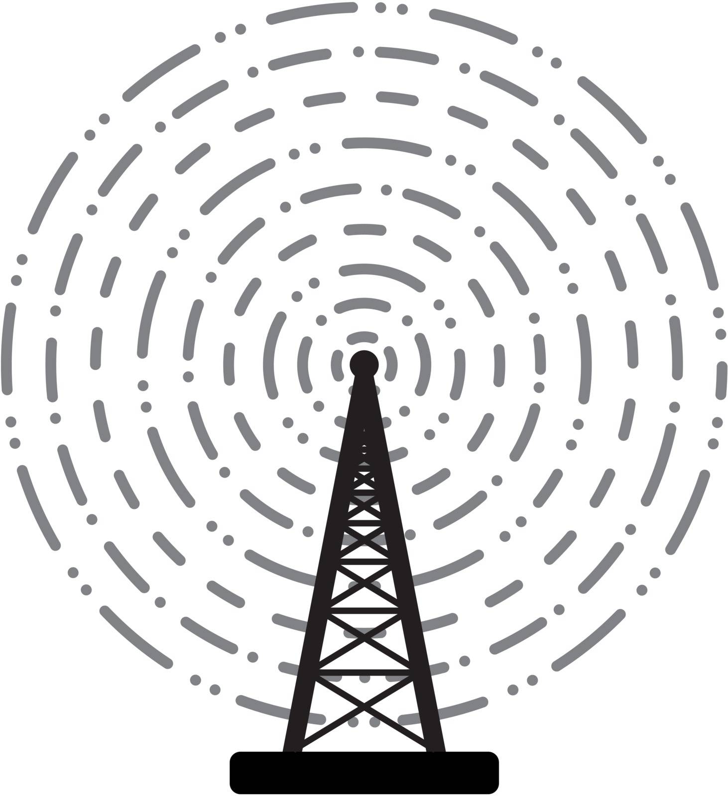 vector illustration of radio tower broadcast 