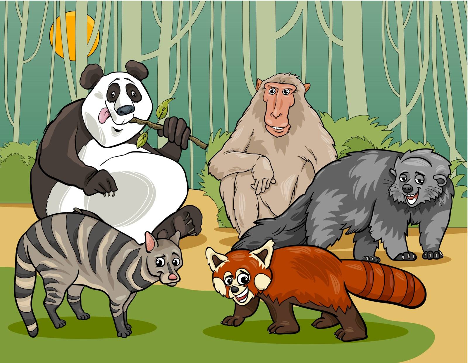 mammals animals cartoon illustration by izakowski