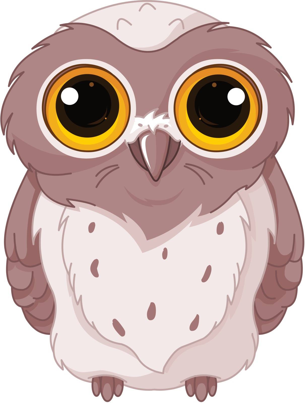 Illustration of owlet stares wide-eyed