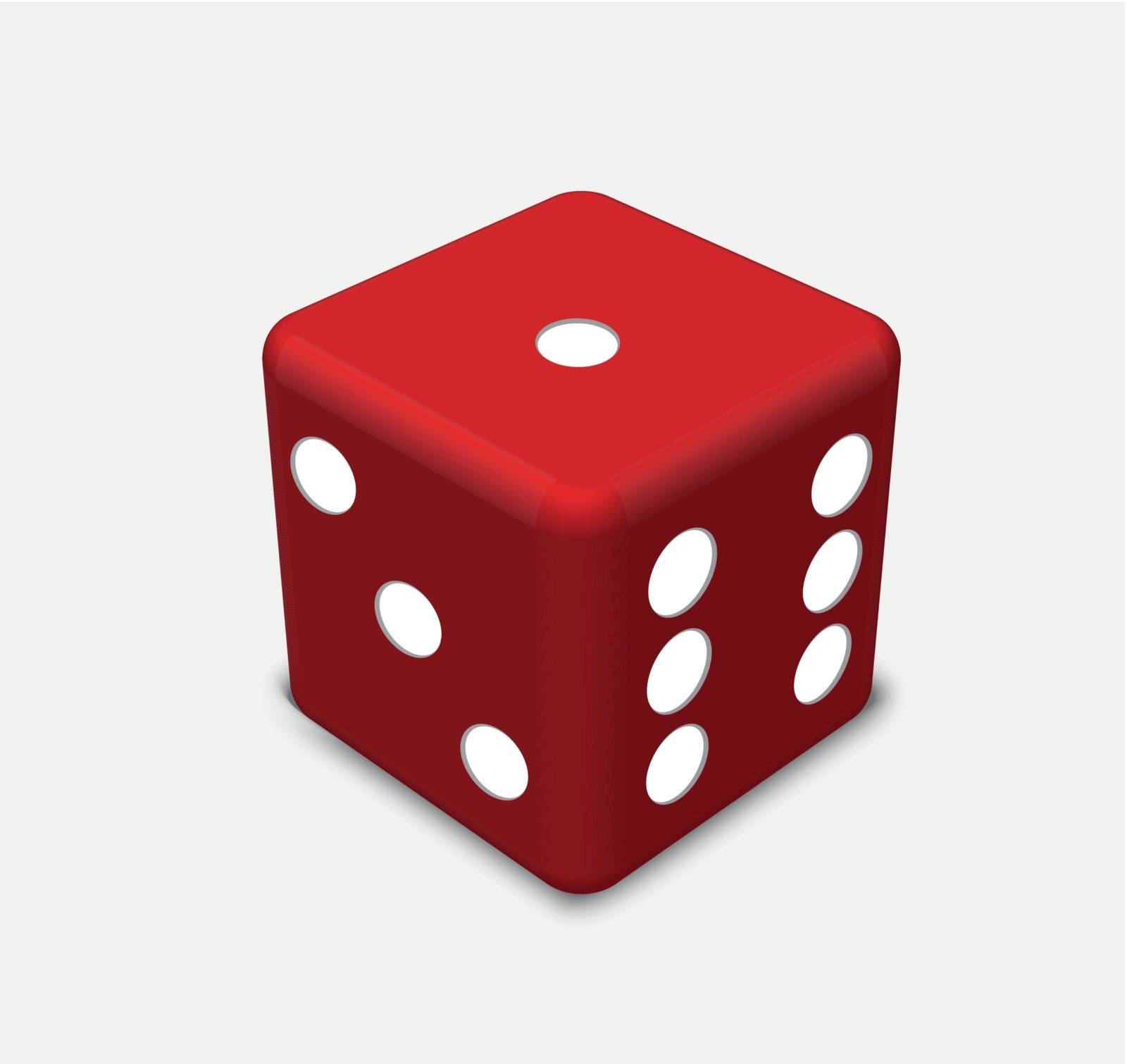 EPS 10 Vector Illustration - red dice isolated on wwhite background