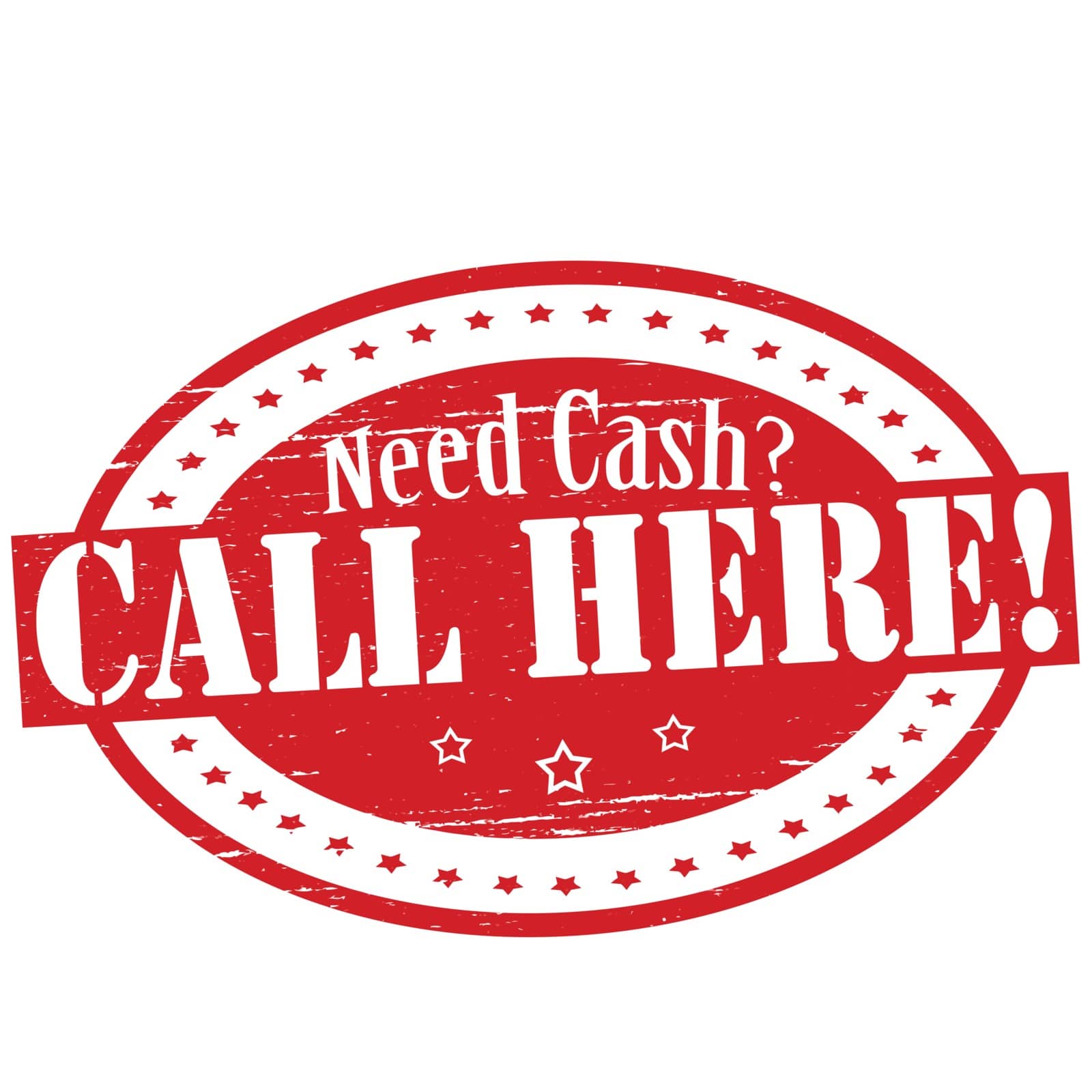 Stamp with text need cash call here inside, vector illustration