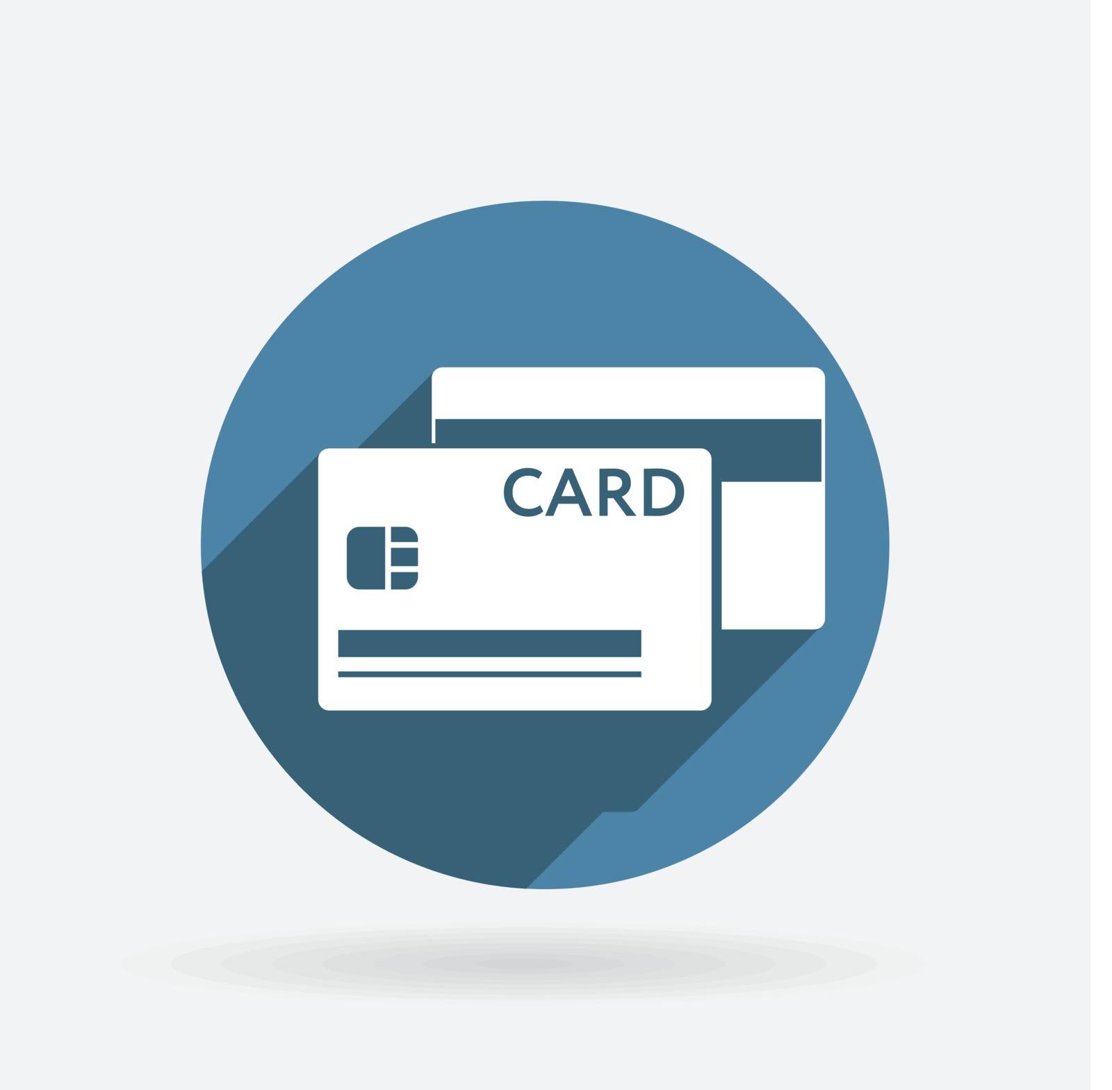 credit card. Circle blue icon by LittleCuckoo