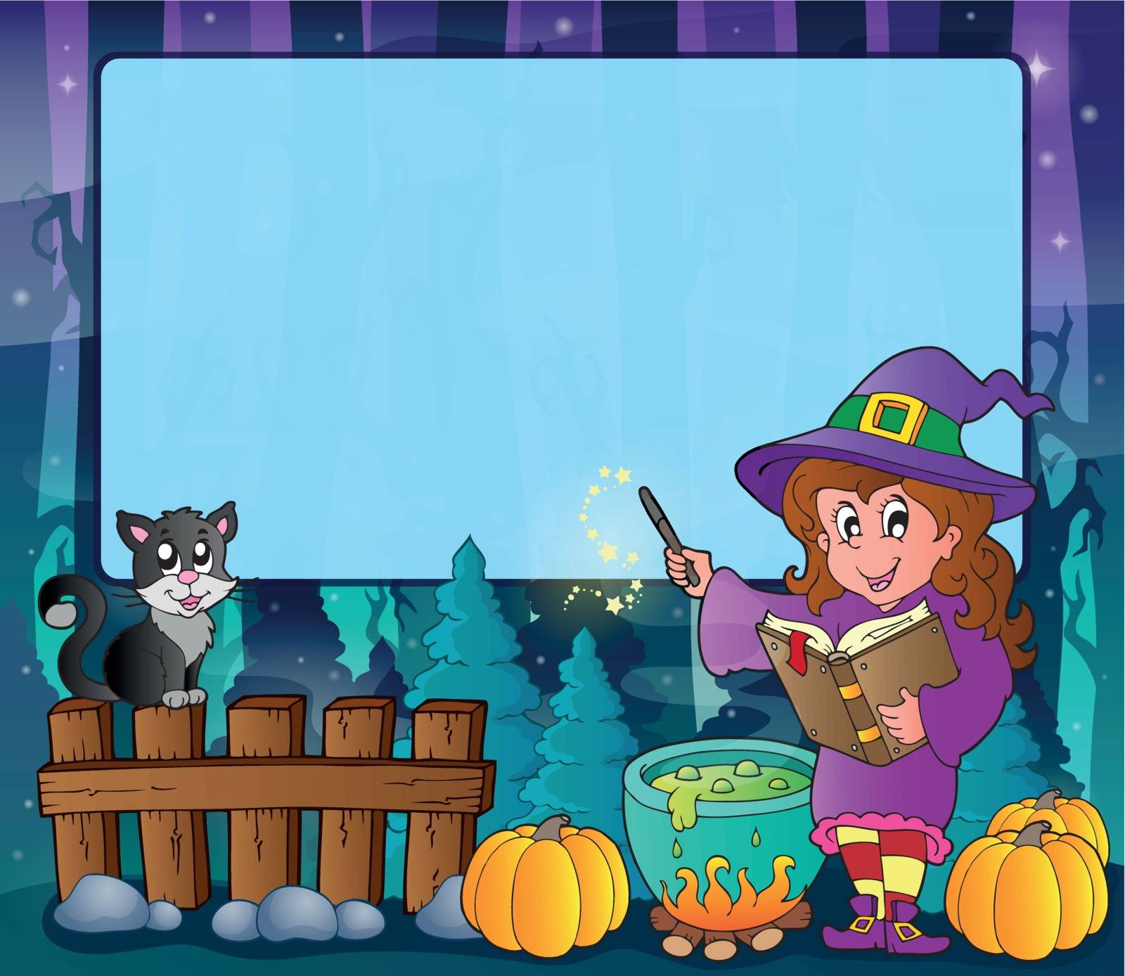 Mysterious forest Halloween frame 7 by clairev
