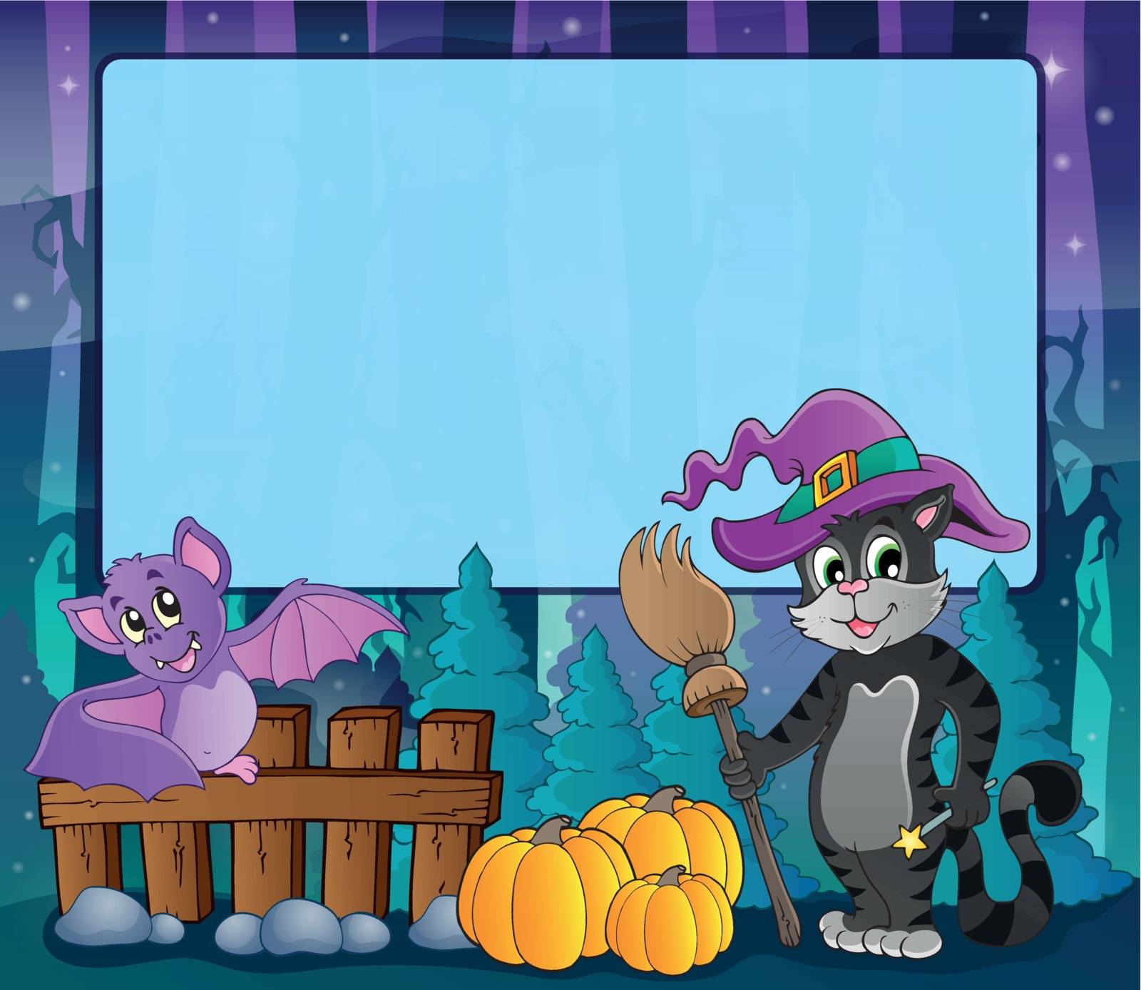 Mysterious forest Halloween frame 8 by clairev