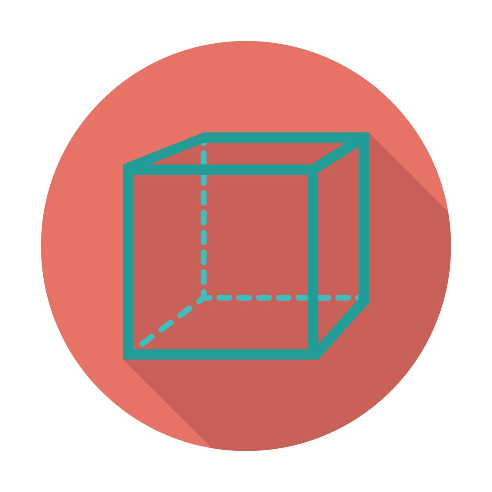 Geometric cube. Single flat icon. Vector illustration.