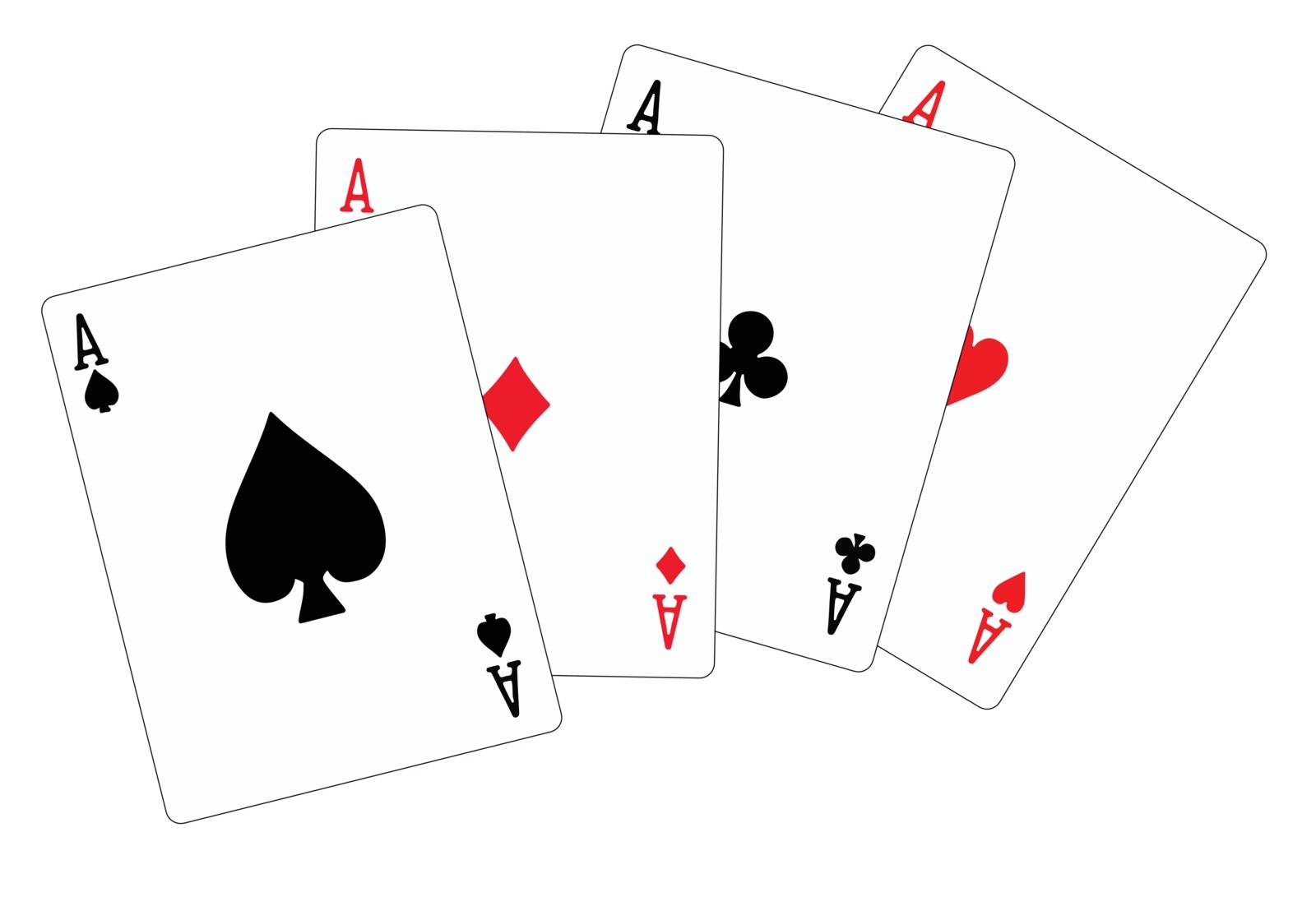 The four aces in a pack of playing cards
